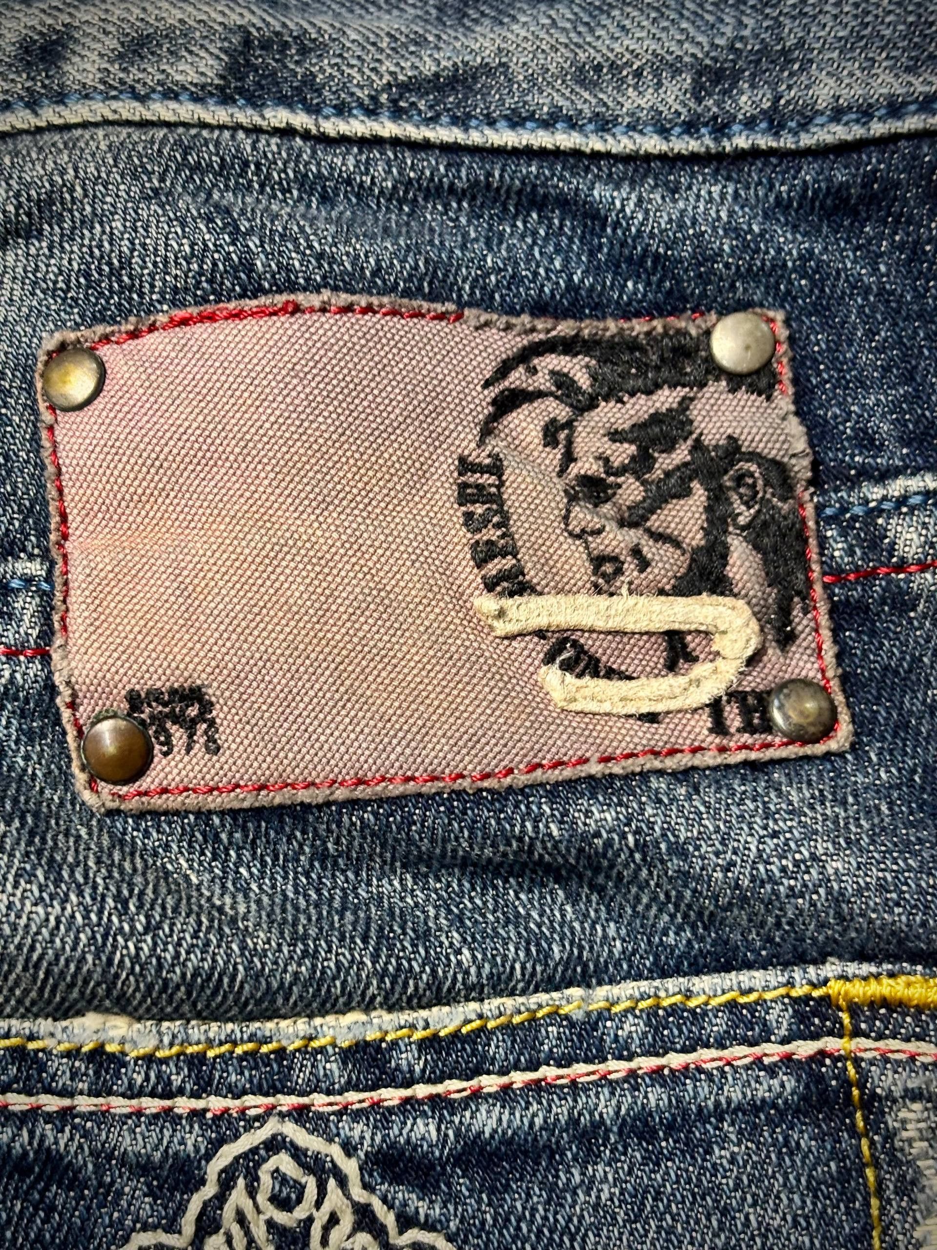 Adidas × Diesel Vintage Y2K Diesel Ryoth Styles Designer Bootcut Denim Pants Size 32" / US 10 / IT 46 - 5 Thumbnail