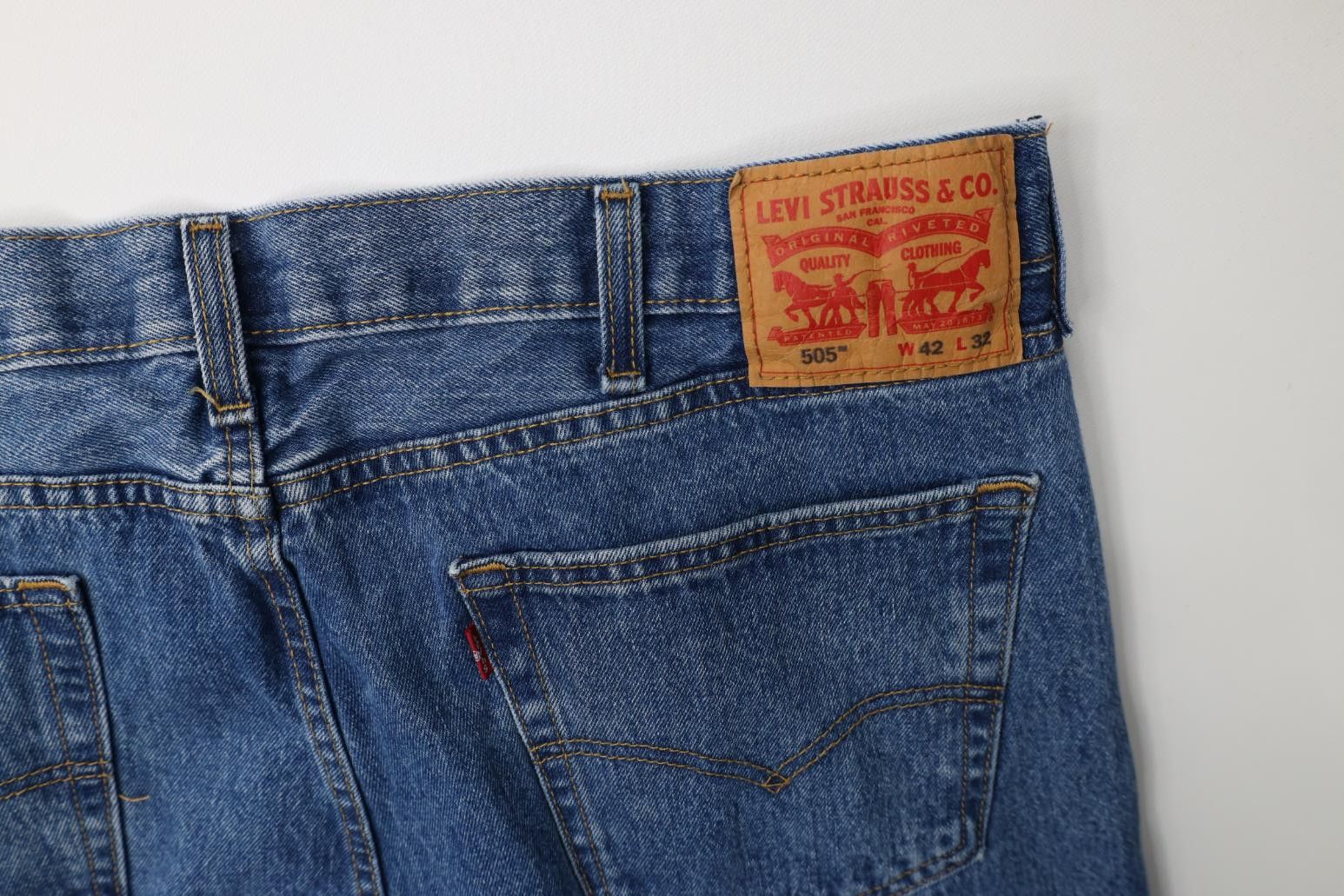 Levi's Vintage Y2K Levis 505 Fit Straight Leg Denim Jeans Blue Size US 42 / EU 58 - 13 Thumbnail