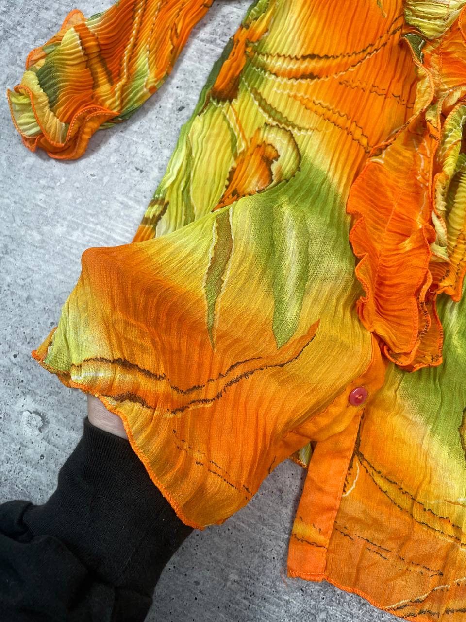 Hysteric Glamour Vintage 00s Jean Paul Gaultier Style Pleats Floral Top Y2K Size S / US 4 / IT 40 - 4 Thumbnail