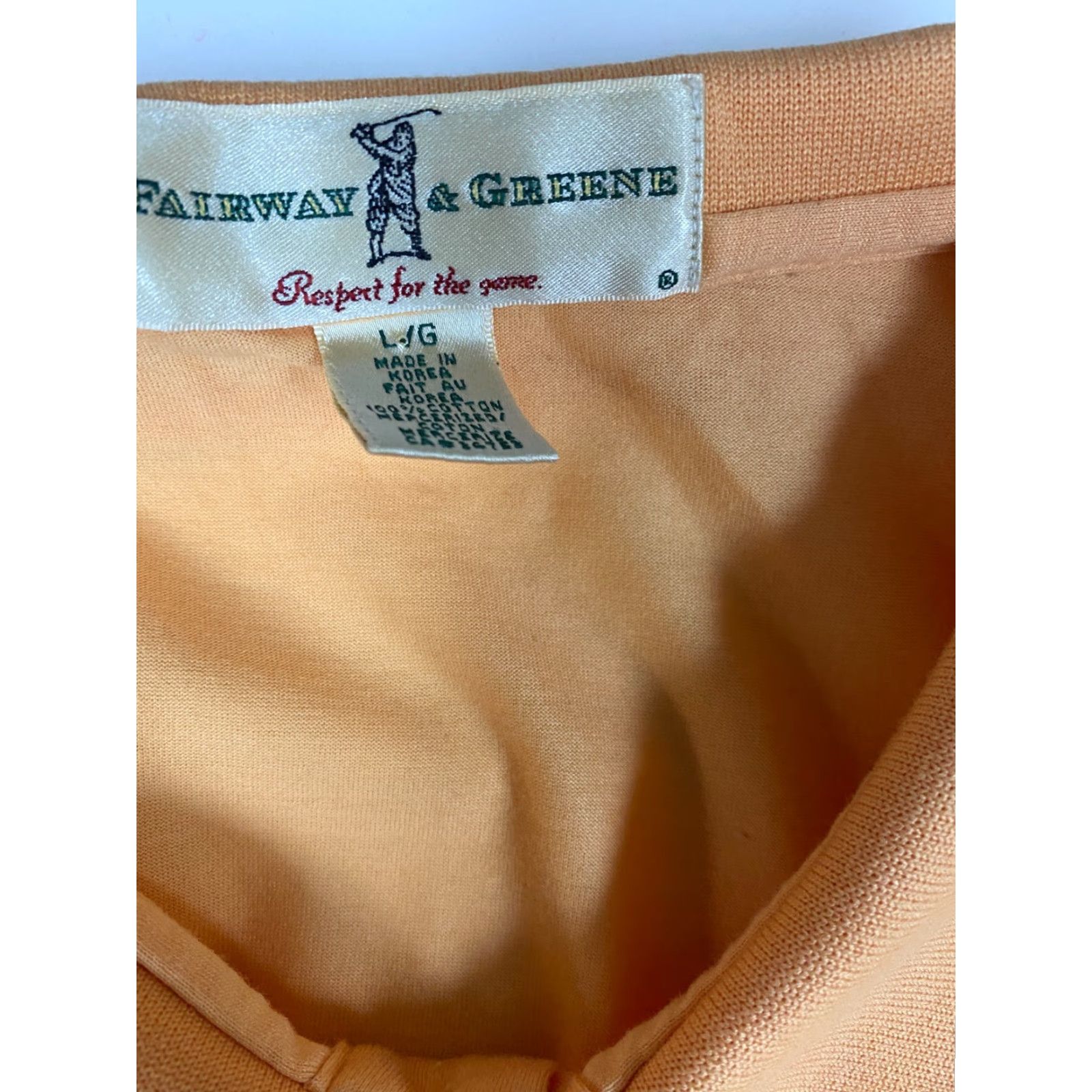 Vintage Fairway & Greene Polo Shirt Short Sleeve Mens L Peach Logo Golf Brethable Striped N/A Size US L / EU 52-54 / 3 - 5 Thumbnail