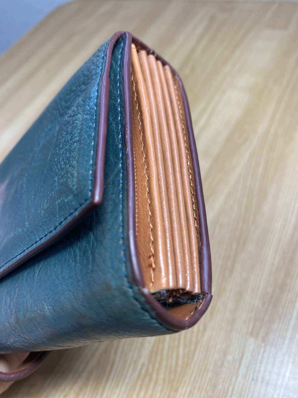 Japanese Brand Green Genuine Leather Long Wallet Size ONE SIZE - 15 Thumbnail