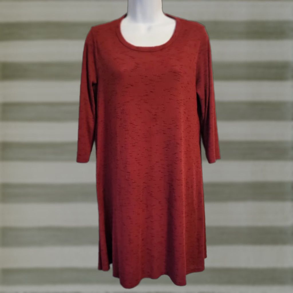 Vintage VINTAGE Kristin Nicole Dress Skater L Burgundy 90s A-Line Long Sleeve Round Neck Women Size L / US 10 / IT 46 - 1 Thumbnail