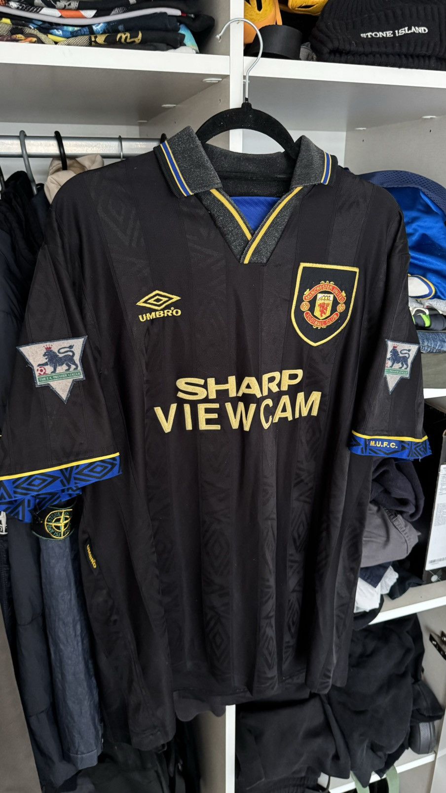 Vintage Manchester United Cantona 7 rare jersey Size US XL / EU 56 / 4 - 2 Thumbnail