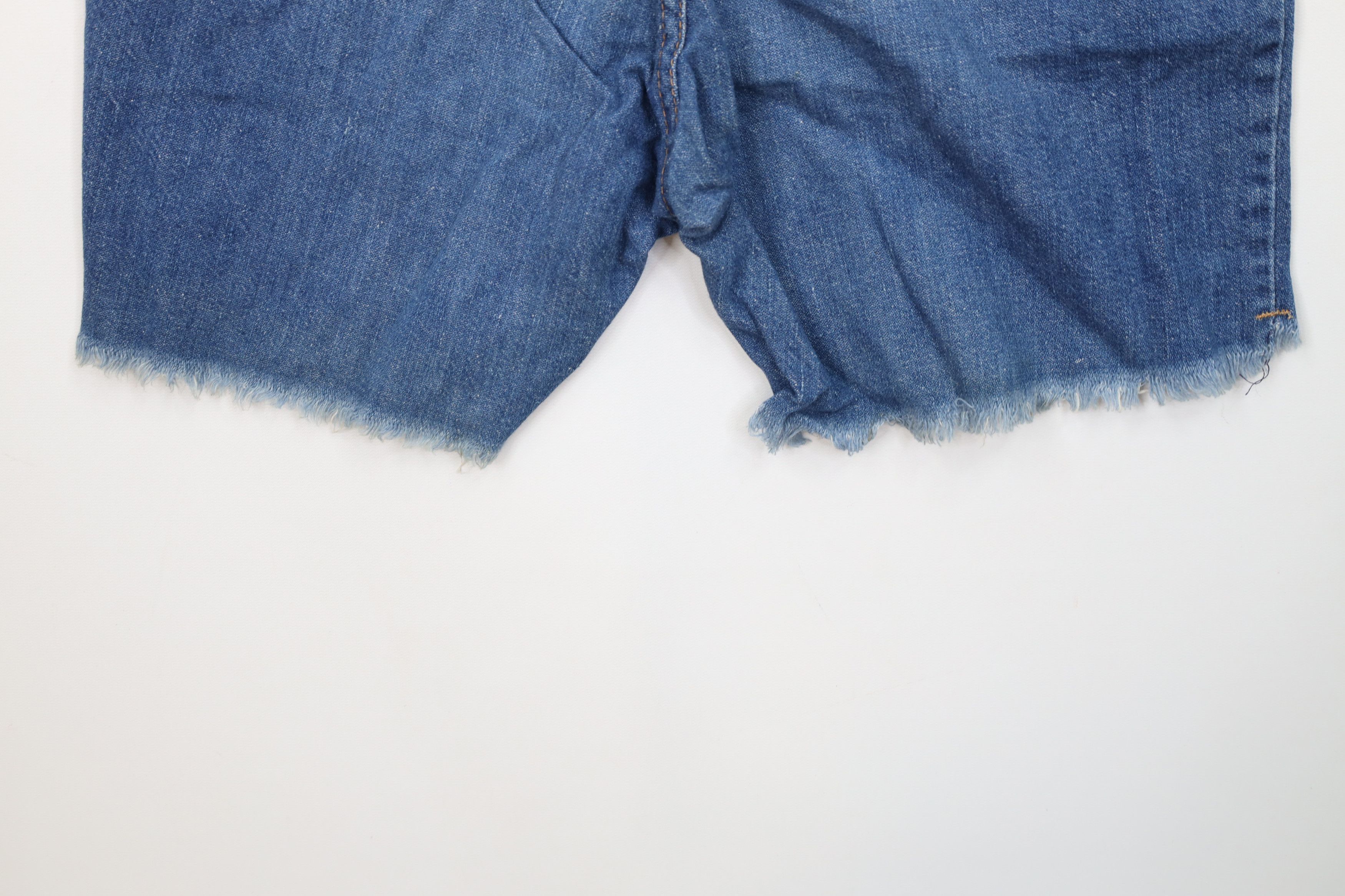 Wrangler Vintage 70s Wrangler Frayed Denim Jean Short Shorts Blue USA Size US 30 / EU 46 - 11 Thumbnail