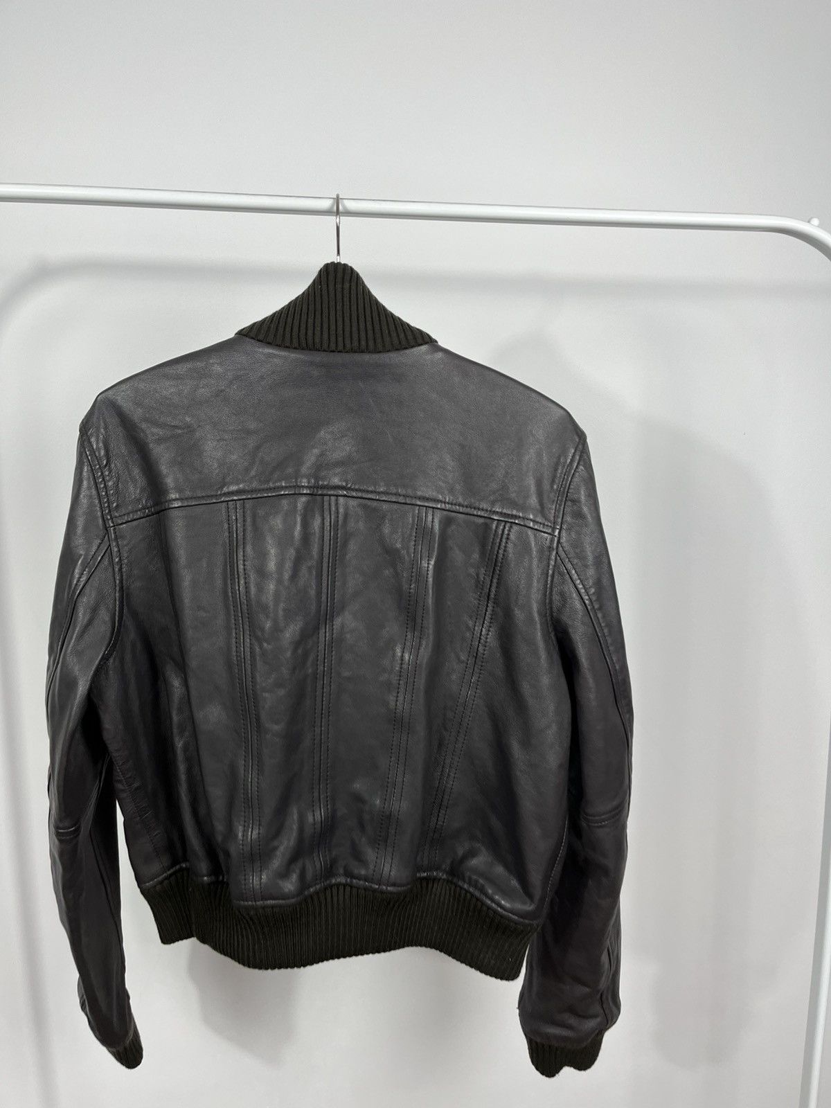 Superdry Superdry Studios Lamb Leather Bomber Jacket Rib Biker EU42 Size M / US 6-8 / IT 42-44 - 12 Thumbnail