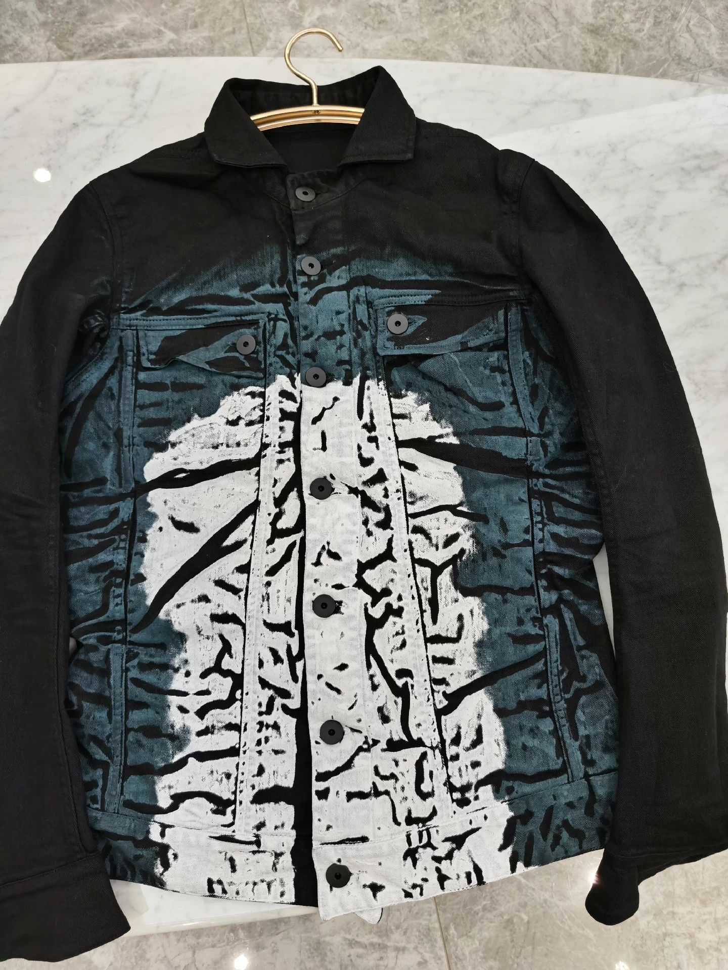 11 By Boris Bidjan Saberi 11 BY BORIS BIDJAN SABERI rare splatter denim jacket Size US M / EU 48-50 / 2 - 7 Thumbnail