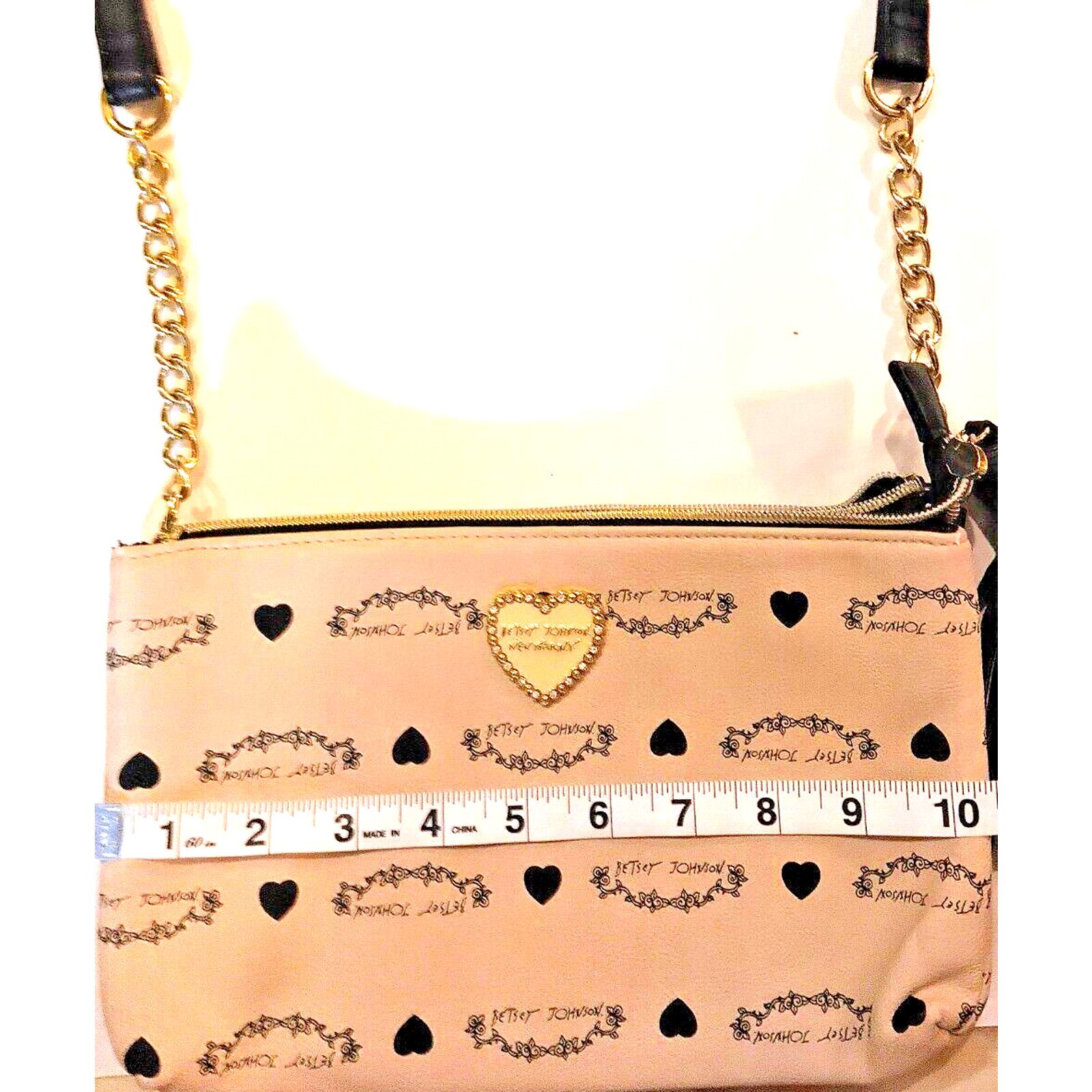 Betsey Johnson Betsey Johnson Women's Crossbdy Beige White Two Tone Leather Size ONE SIZE - 5 Thumbnail