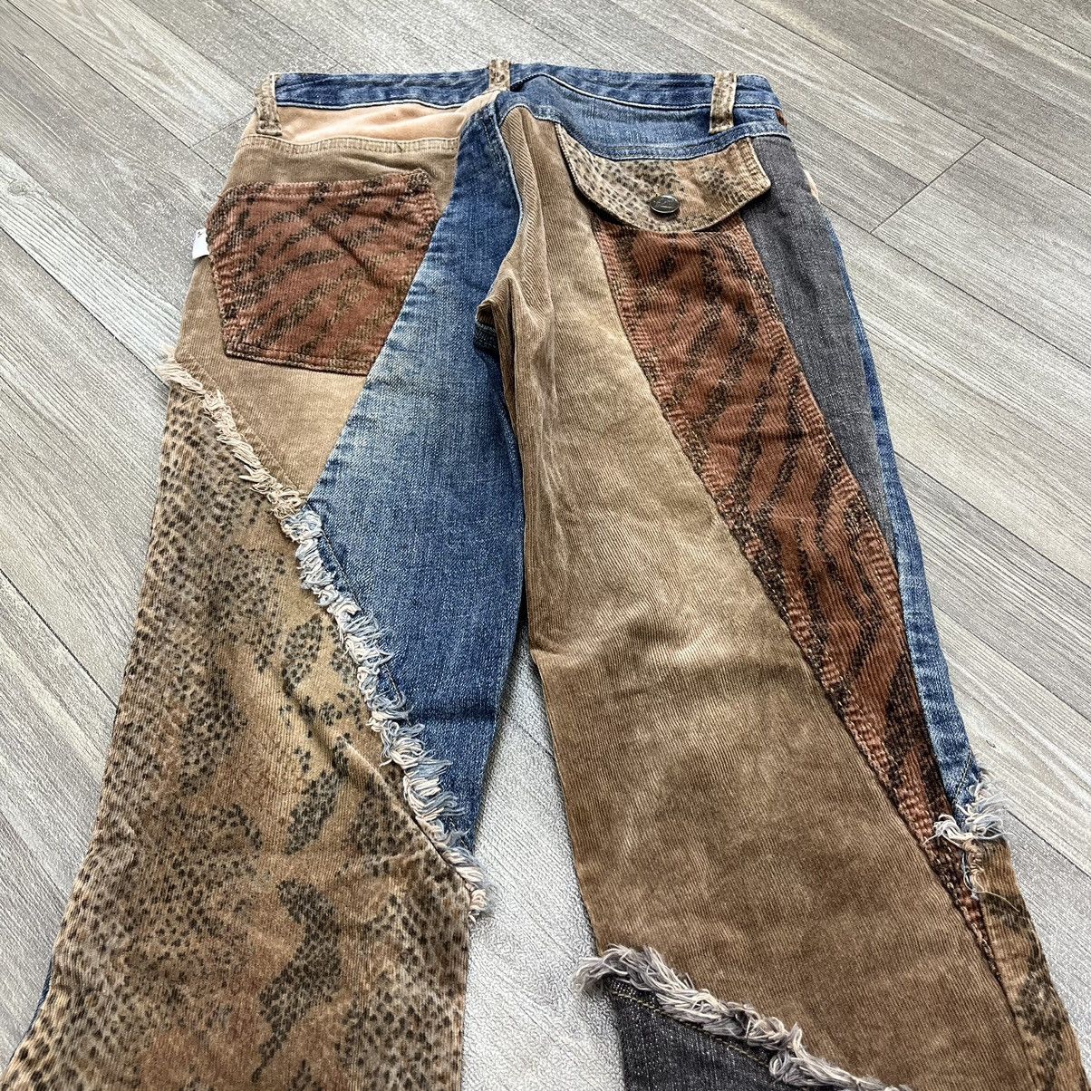 If Six Was Nine × Japanese Brand × Le Grande Bleu (L.G.B.) RARE🔥 XChromosomeinX Patchworked Leopard Denim Flare Jeans Size US 26 / EU 42 - 20 Thumbnail
