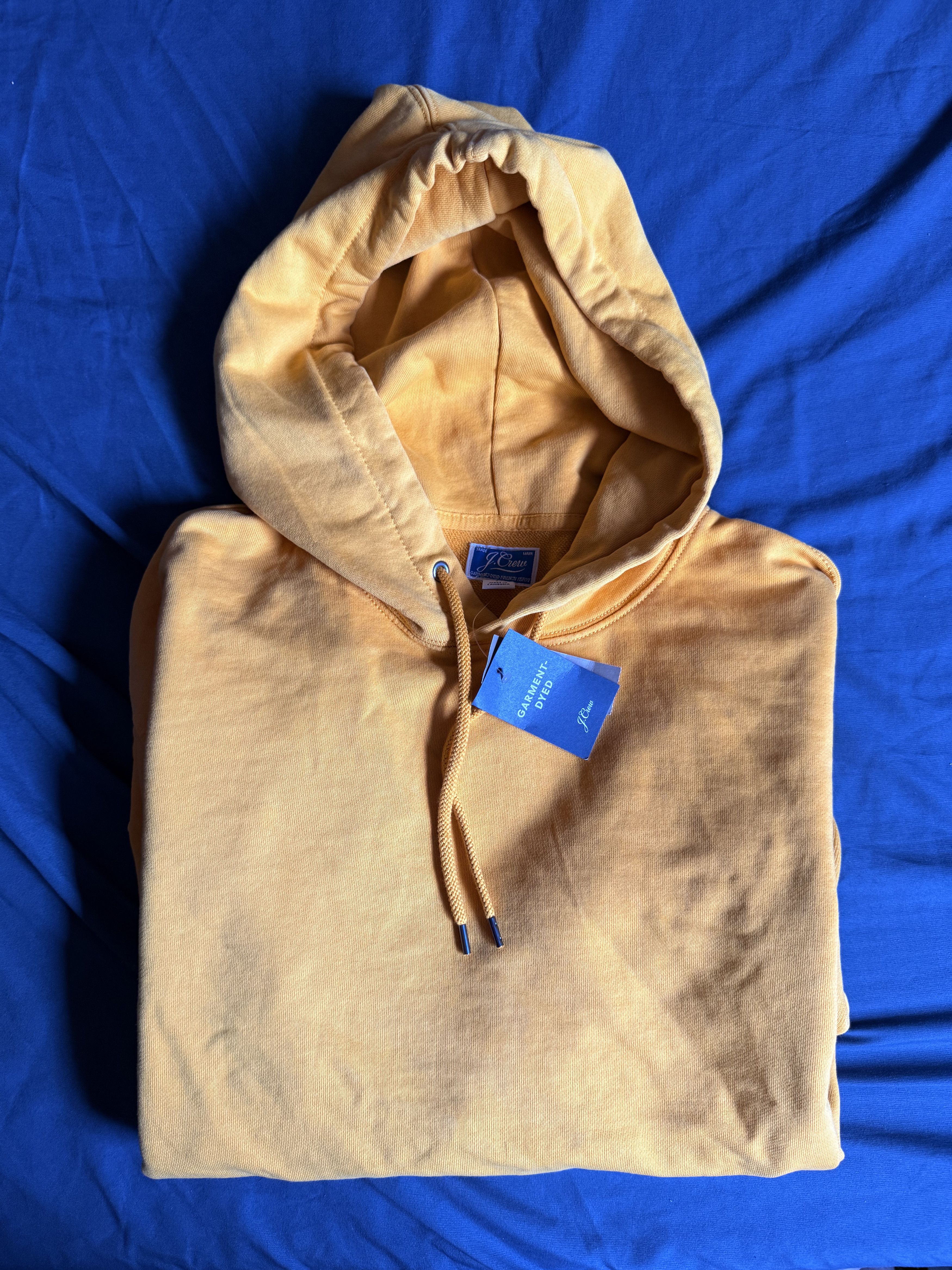 J. Crew Garment-dyed french terry hoodie sweatshirt GOLD