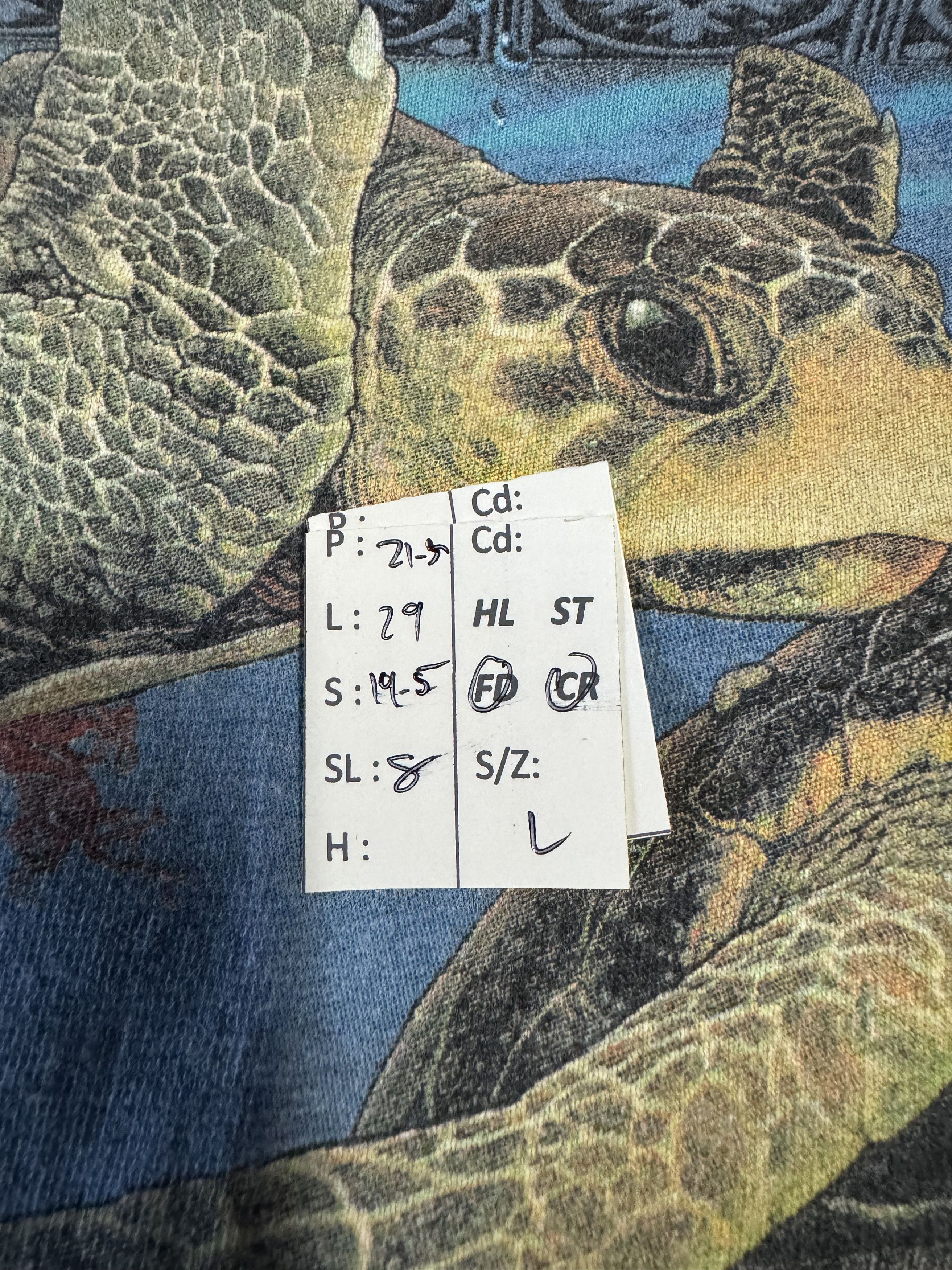 Vintage VINTAGE '02 SEA TURTLES ART WILD COTTON SINGLE STITCH RARE Size US L / EU 52-54 / 3 - 17 Thumbnail