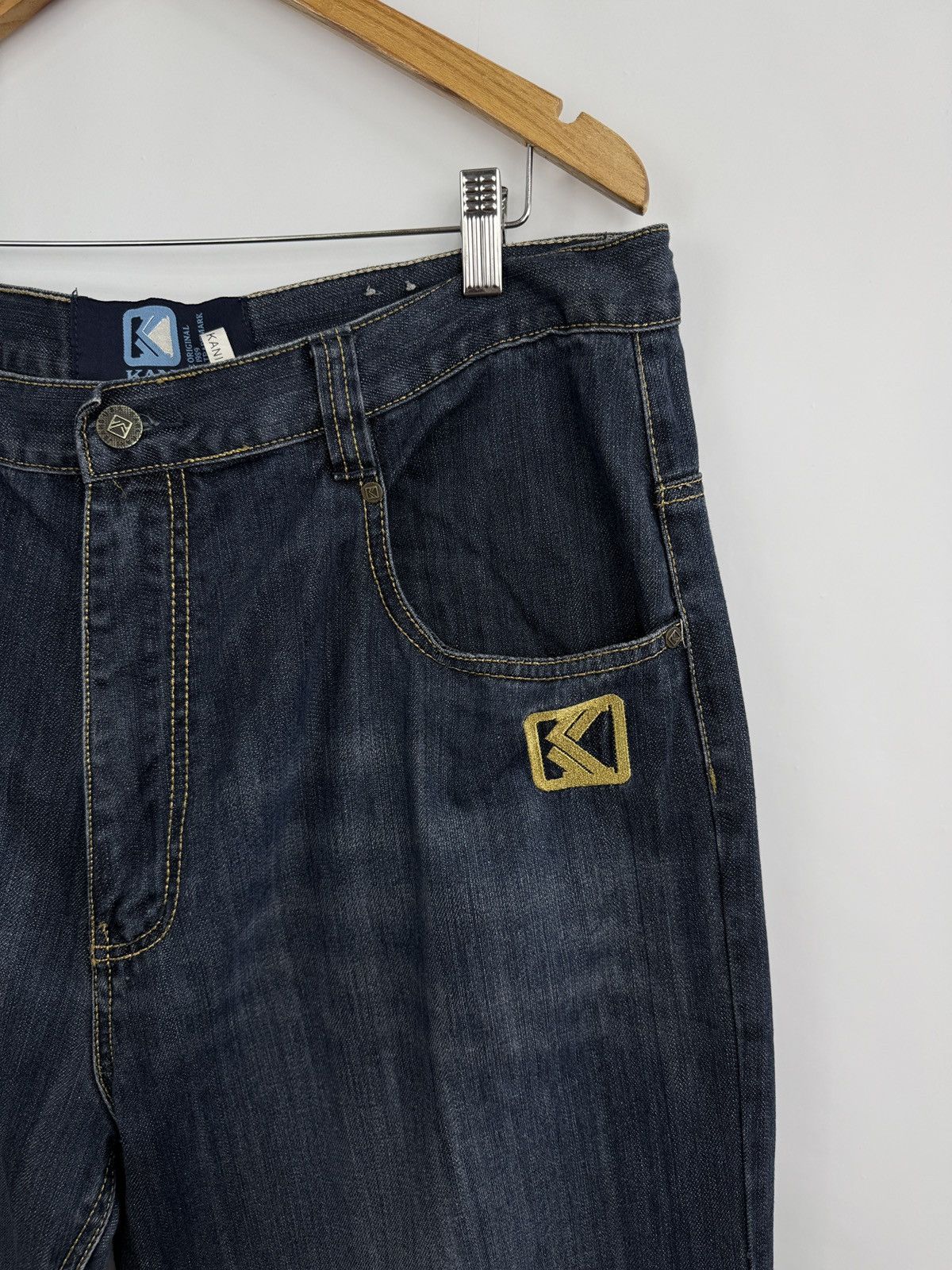 Karl Kani 🇺🇸 Vintage 90s Karl Kani Baggy Embroidered Denim Jean Retro Size US 38 / EU 54 - 9 Thumbnail