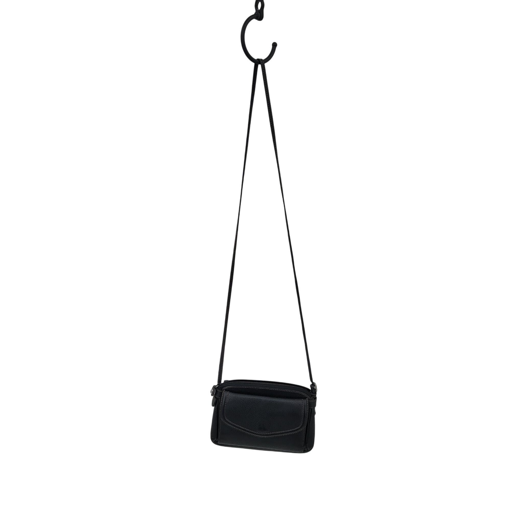Brighton Brighton Black Leather Crossbody Embroidered Multiple Pocket Size ONE SIZE - 3 Thumbnail