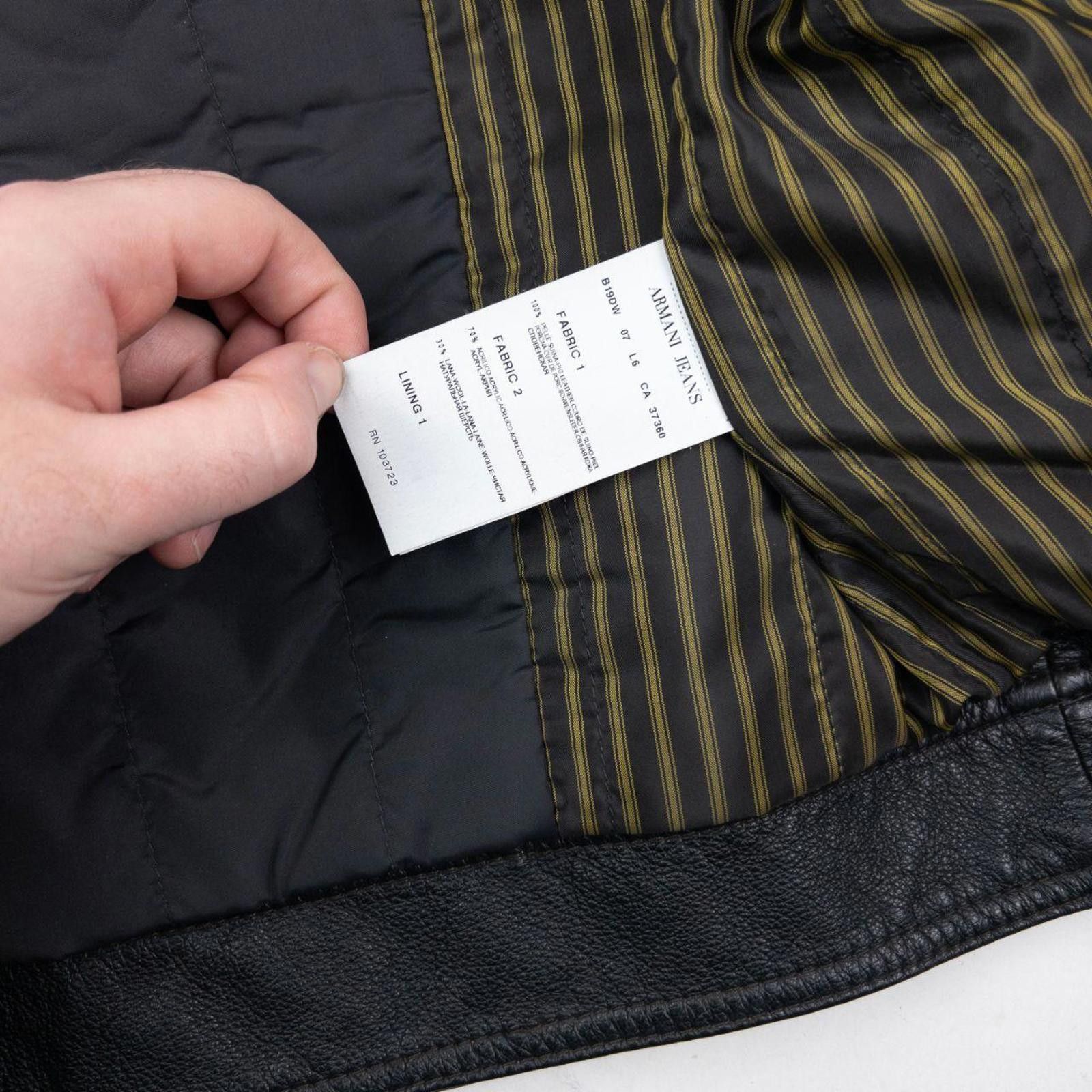Armani Vintage 2000s Armani Jeans Button Up Leather Jacket Size M Size US M / EU 48-50 / 2 - 7 Thumbnail