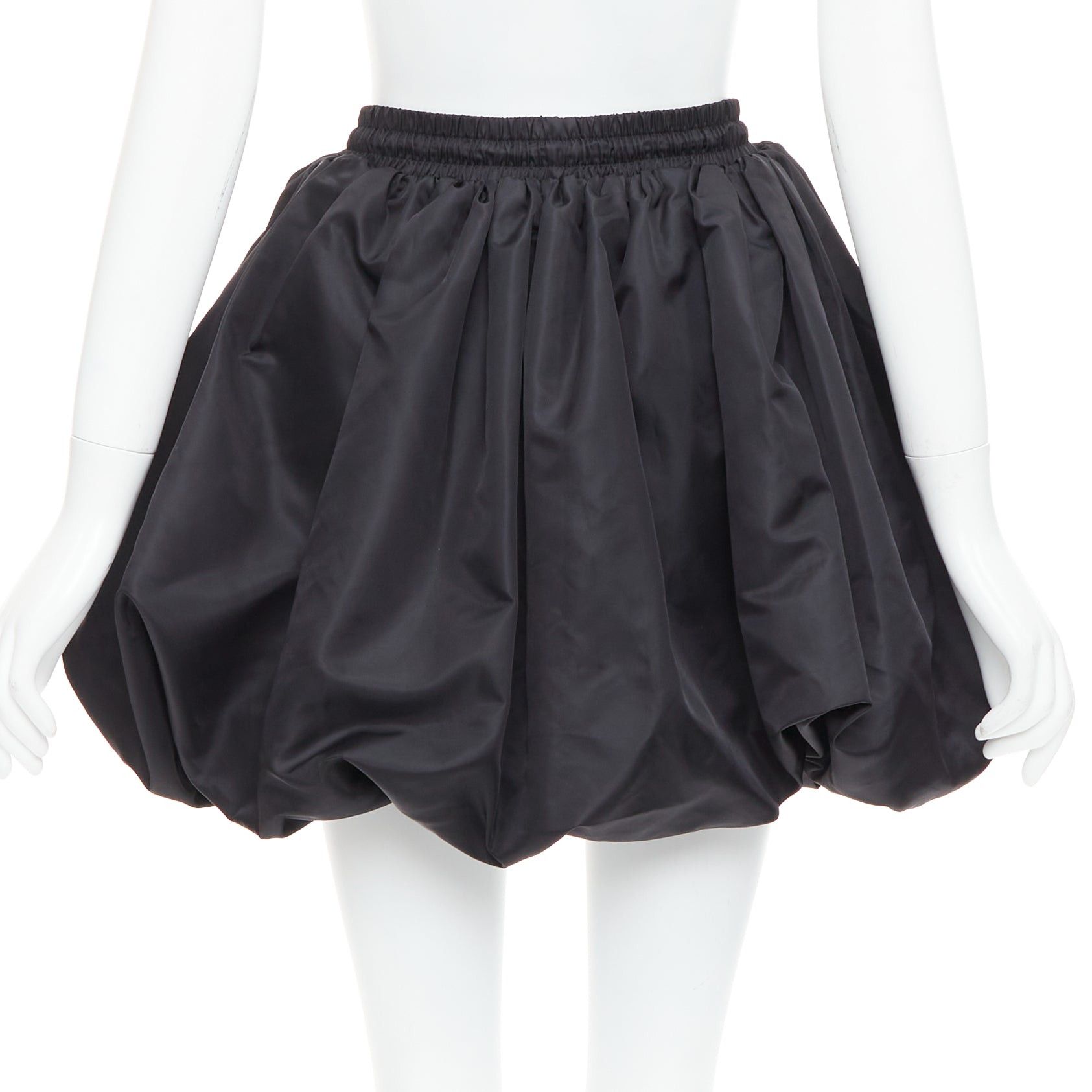 Other DAVID KOMA black nylon bubble silver drawstring puffball skirt UK6 XS Size 26" / US 2 / IT 38 - 1 Thumbnail
