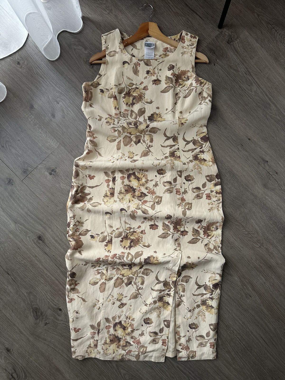 Laura Ashley Vintage Laura Ashley Beige Flowers Long Dress Size L / US 10 / IT 46 - 2 Thumbnail