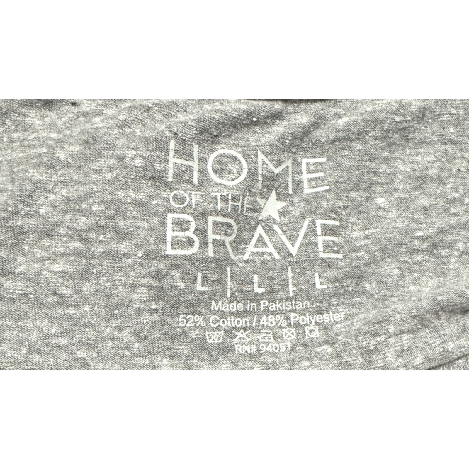 Born Born Free Men's T-Shirt Large Gray Graphic USA American Logo Home of the Brave Shirt Men L Gray Graphic Logo USA Everyday Wear Size US L / EU 52-54 / 3 - 4 Thumbnail