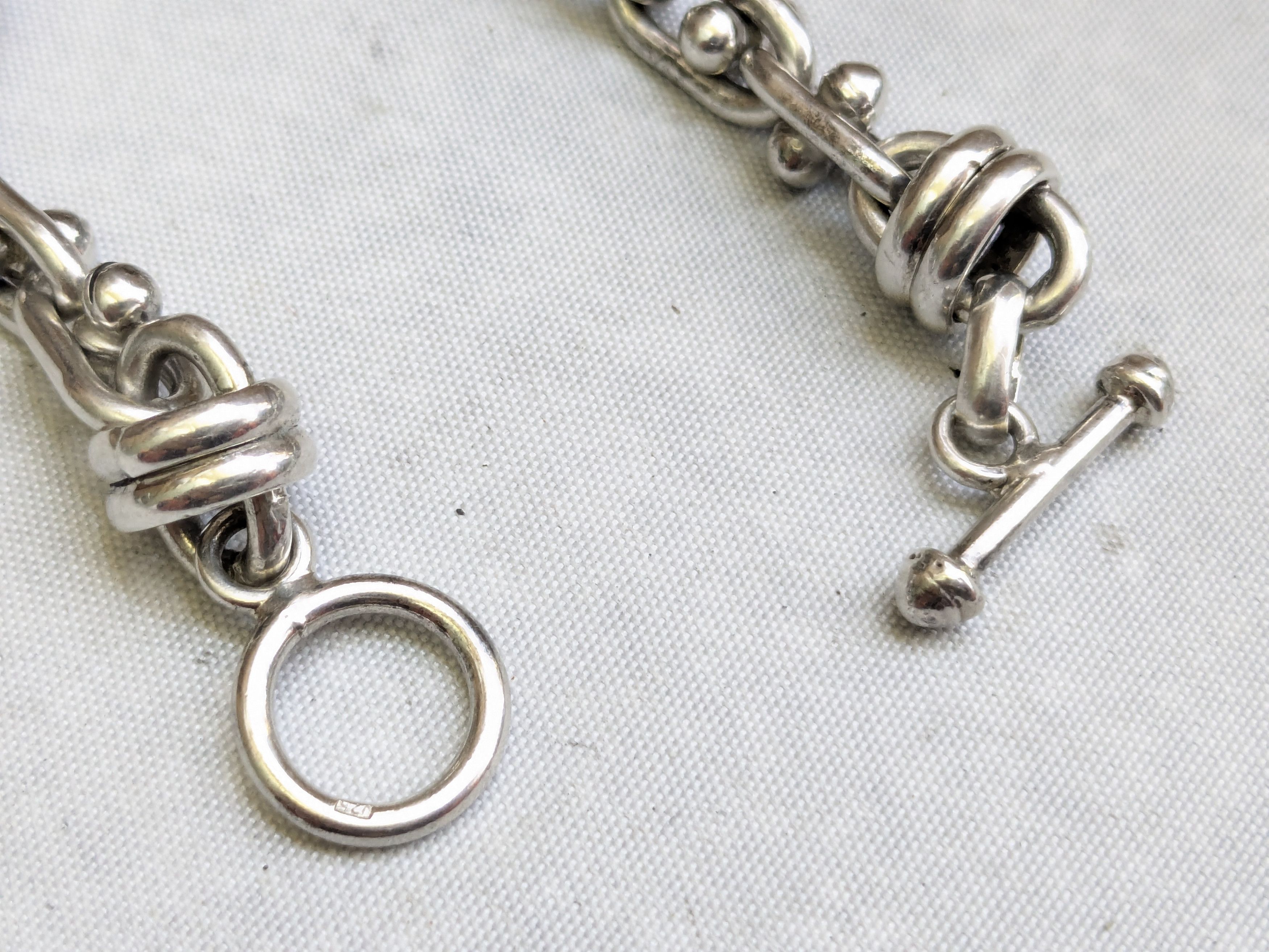 Jewelry Sterling Silver Bracelet DNA Knot 6.25" Biker Heavy Size ONE SIZE - 5 Thumbnail