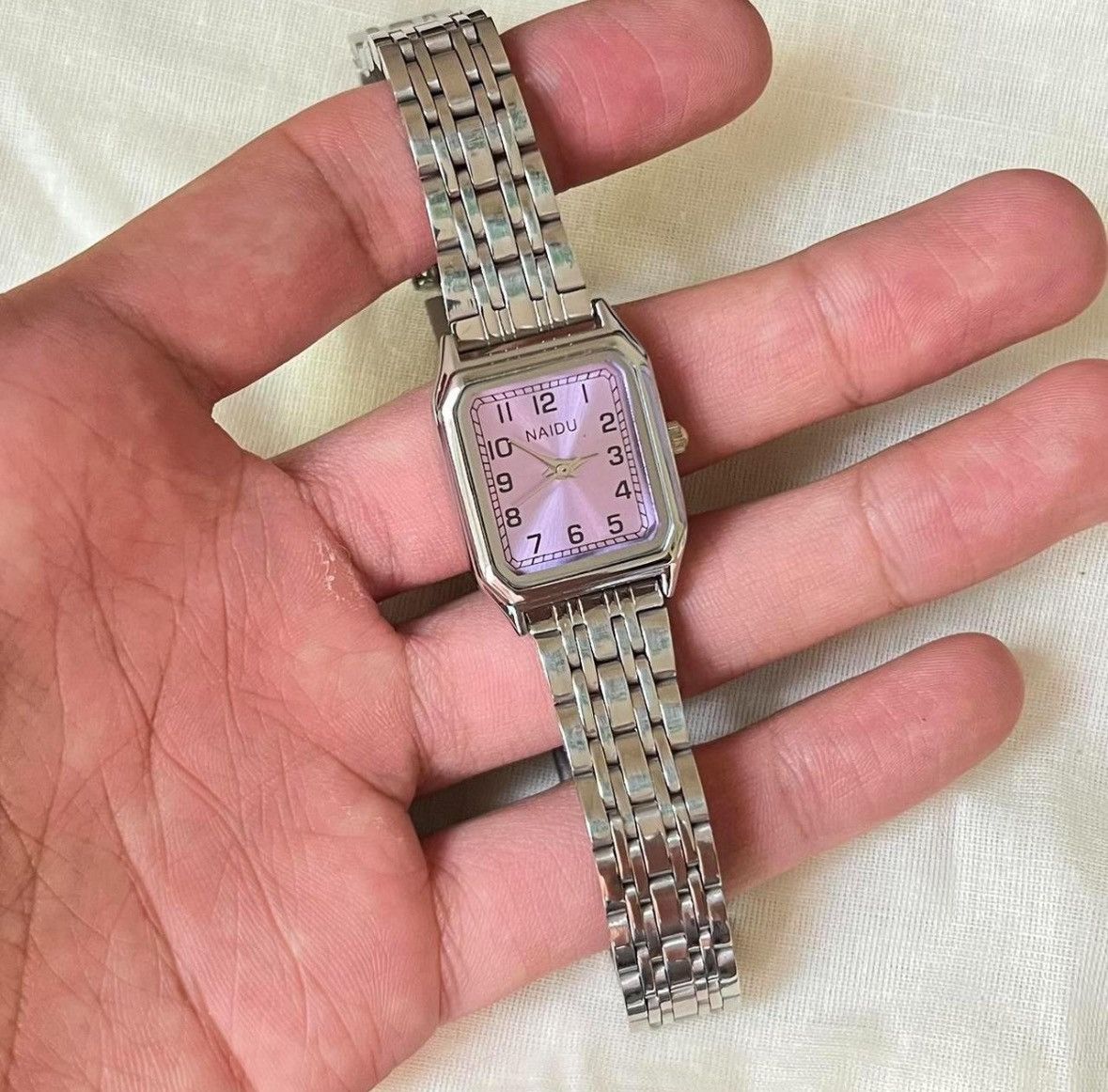 Other cute purple face rectangle stainless steel quartz watch Size ONE SIZE - 4 Thumbnail