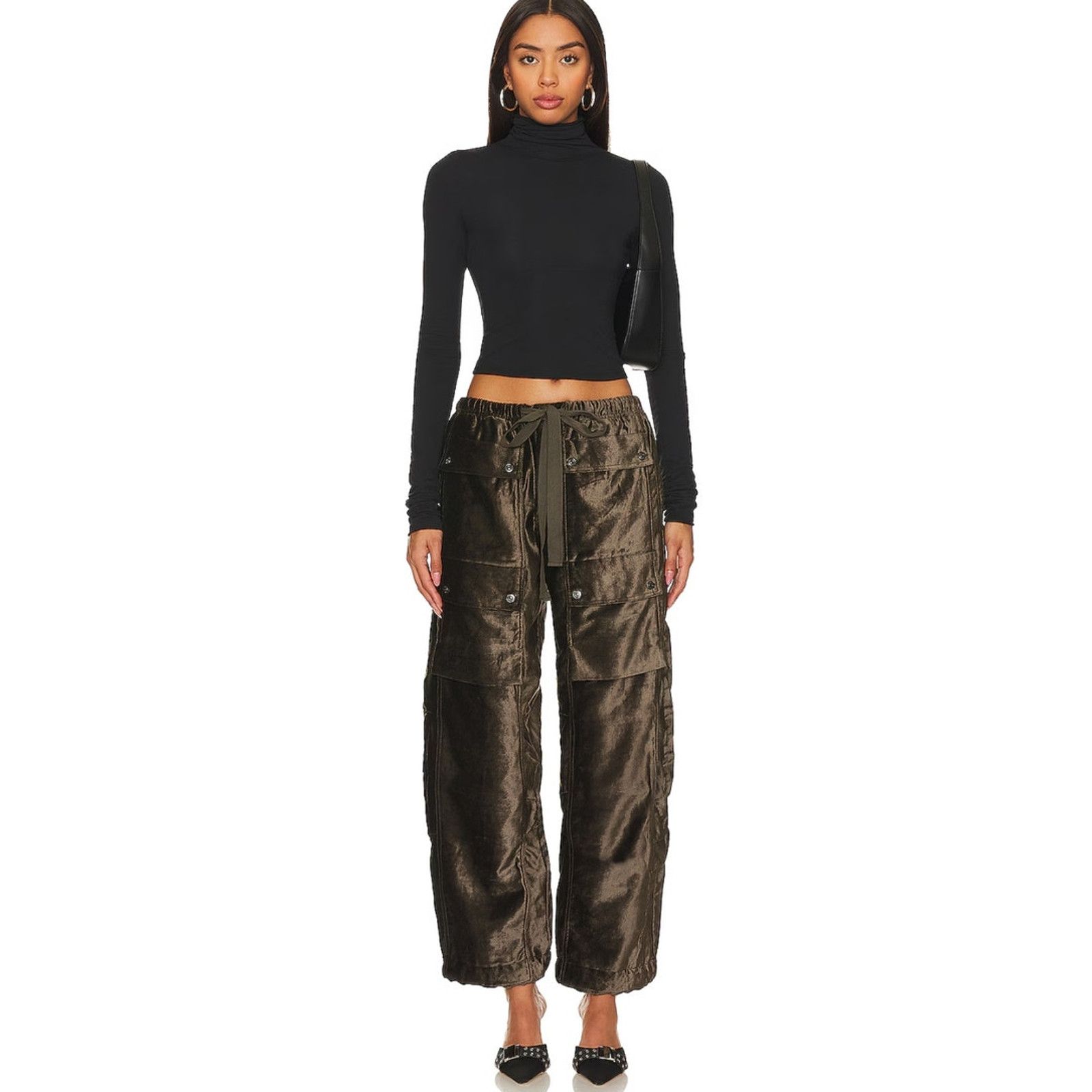 Free People New FREE PEOPLE Skip A Beat Utility Velvet Pants $198 SMALL Size 28" / US 6 / IT 42 - 5 Thumbnail