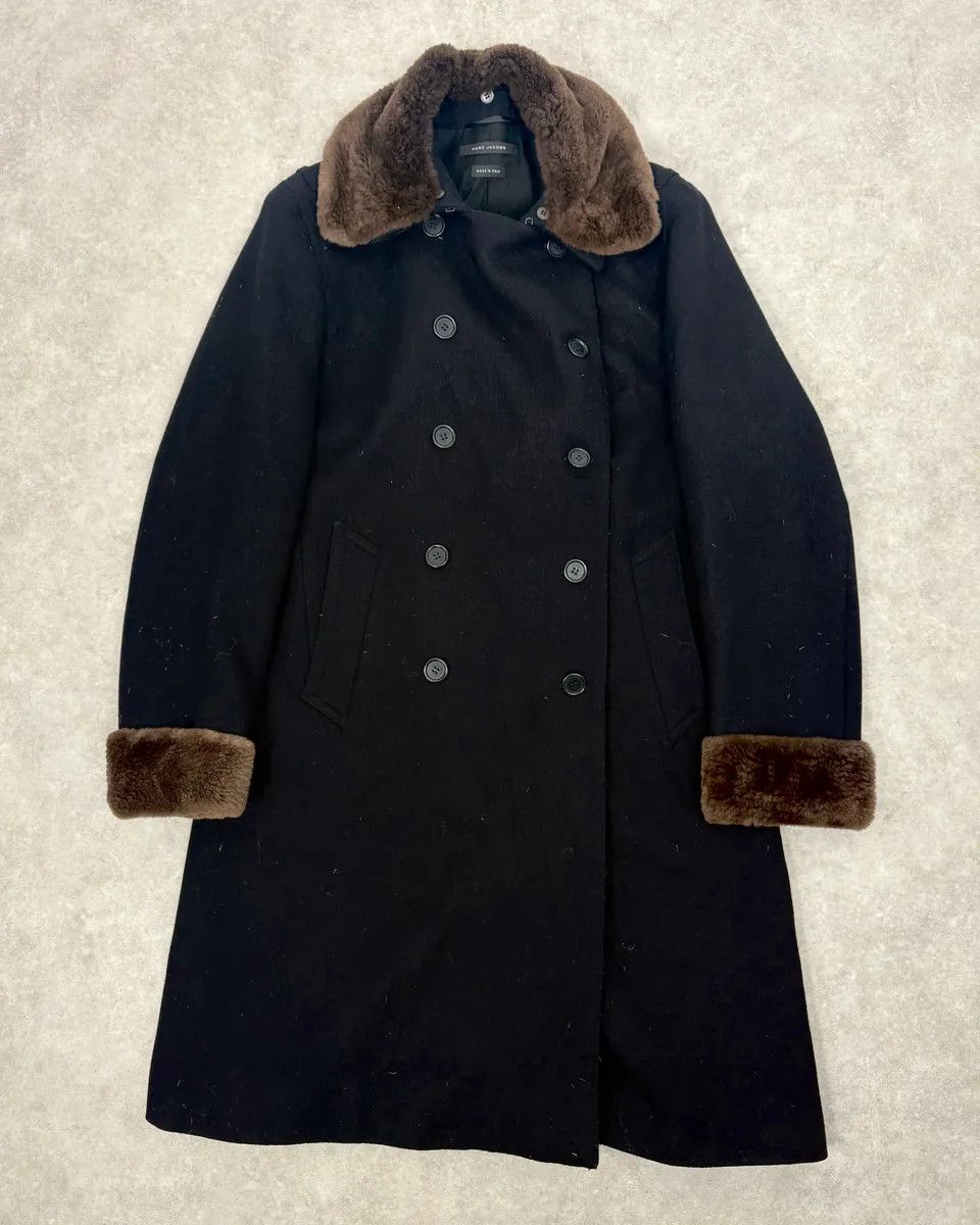 Marc Jacobs 2010s Marc Jacobs Black Detachable Fur Wool Long Coat Size US M / EU 48-50 / 2 - 1 Thumbnail