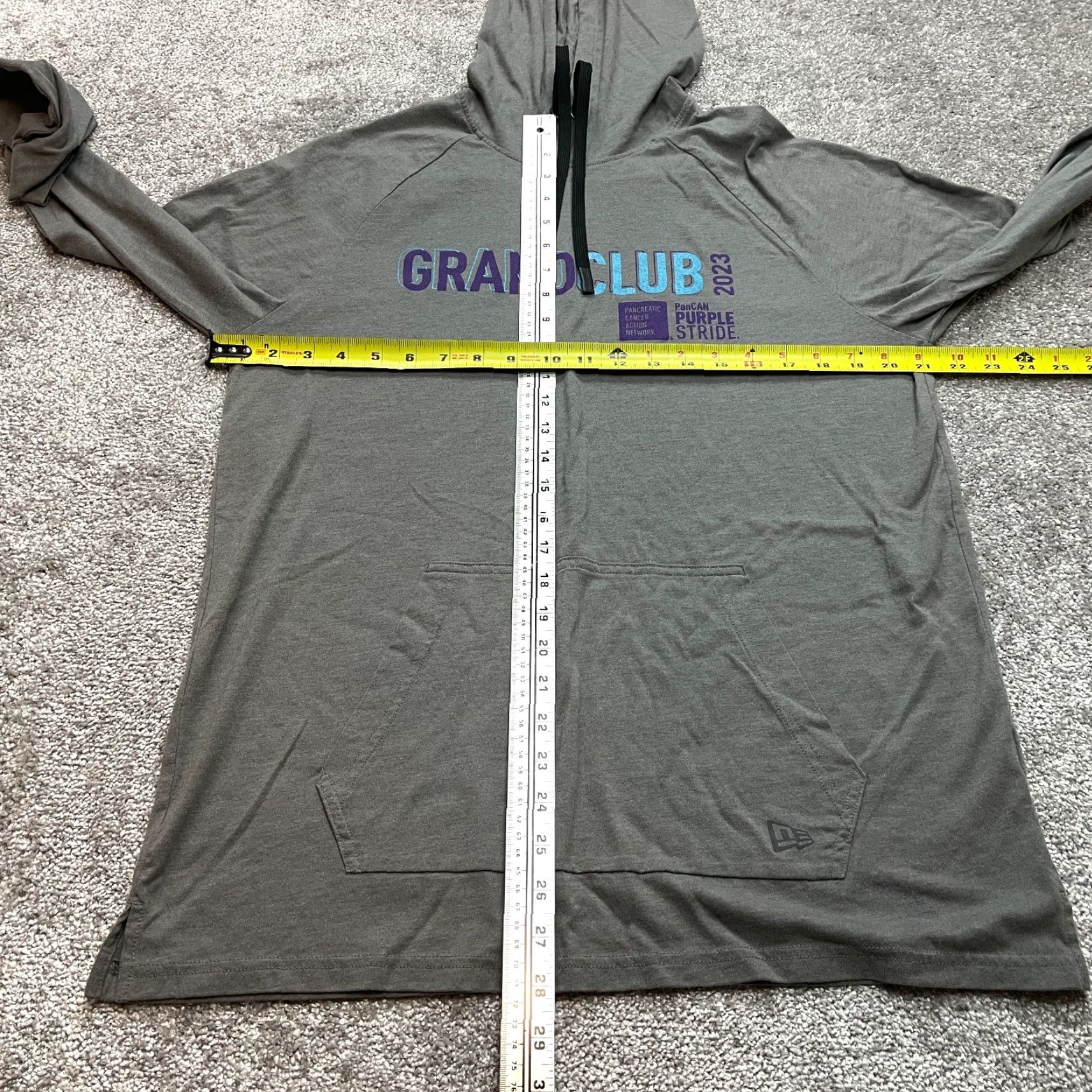 New Era New Era Hooded Shirt Mens XL Gray Grand Club Hoodie T Shirt Sweatshirt Love Classic Full Logo Cotton Blend Fall Winter Spring Regular Mens Size US XL / EU 56 / 4 - 4 Thumbnail