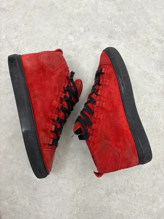 Balenciaga Balenciaga Arena Black & Red Suede Leather High Sneakers Size US 7.5 / EU 40-41 - 6 Thumbnail