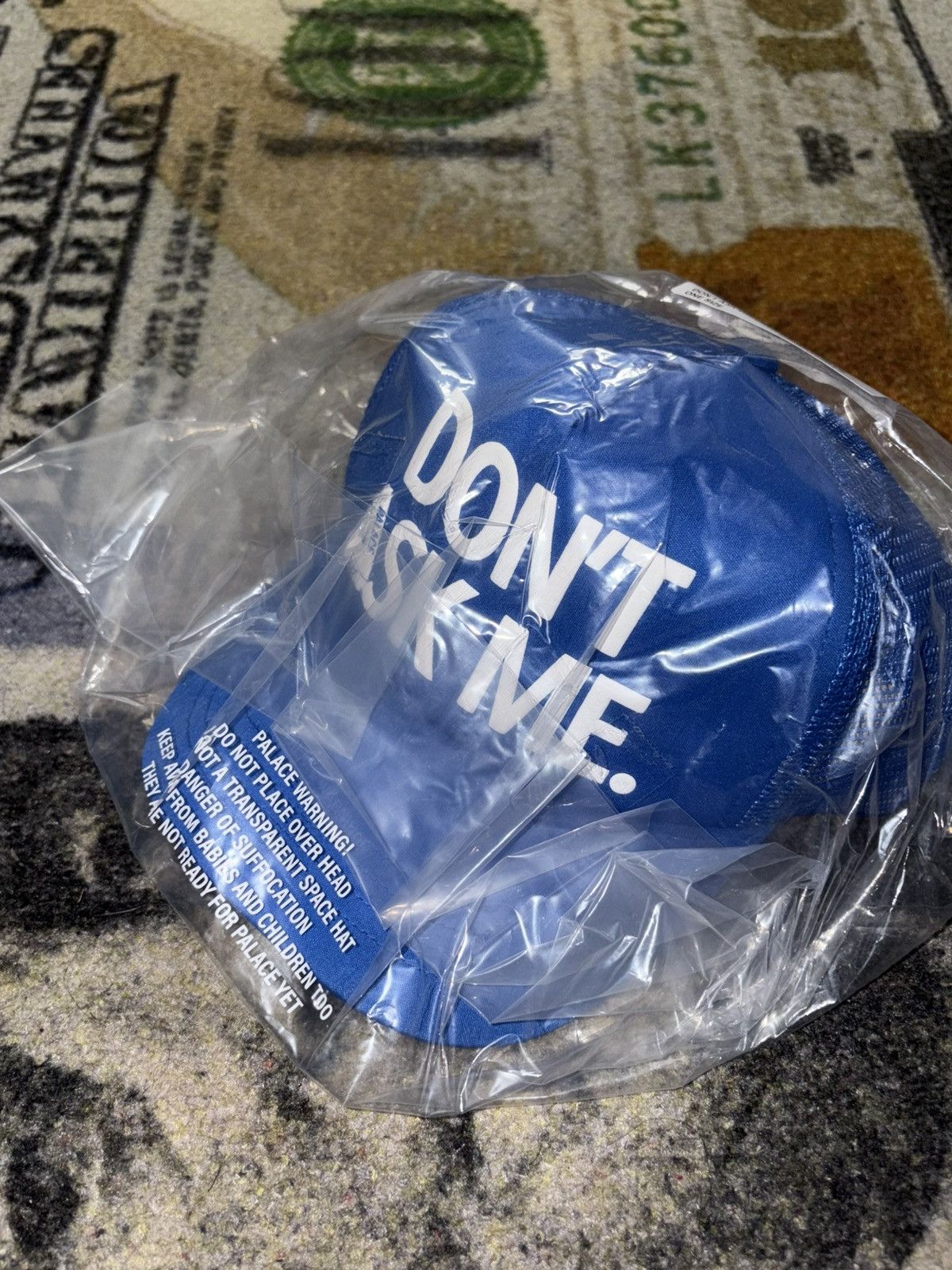Palace Palace Don’t Ask Trucker Cap Blue Size ONE SIZE - 1 Thumbnail