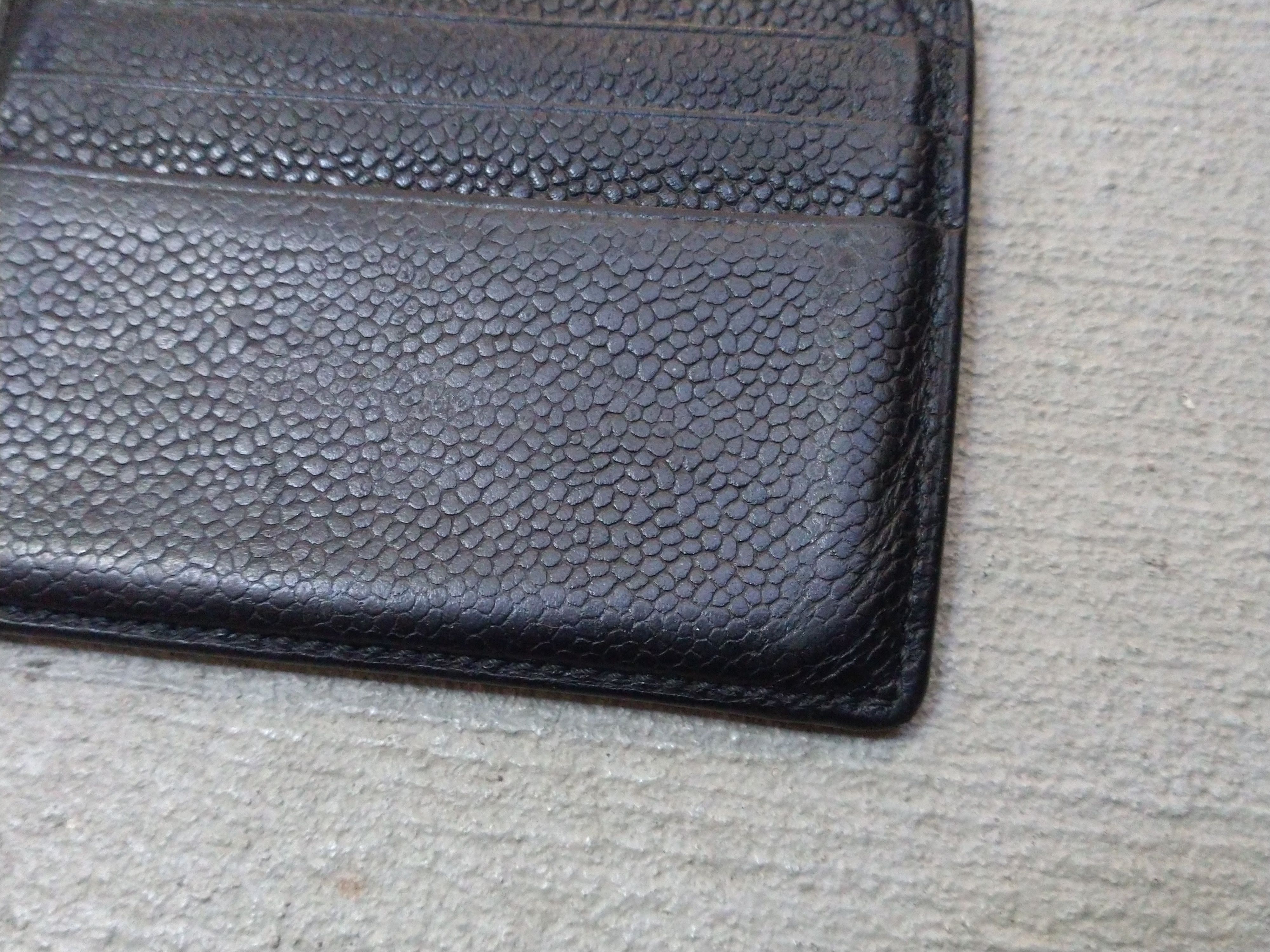Thom Browne Thom Browne Cardholder Wallet Black Leather Pebbled Slim Size ONE SIZE - 7 Thumbnail