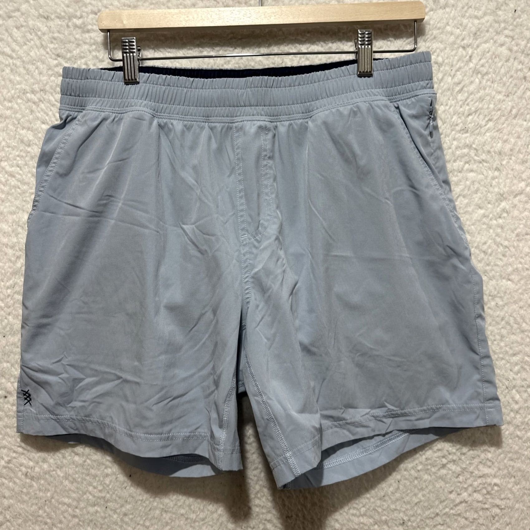 Rhone Rhone Shorts Men's L Blue Performance Athletic Drawstring Zip Pocket Black Lined Size US 33 - 2 Thumbnail