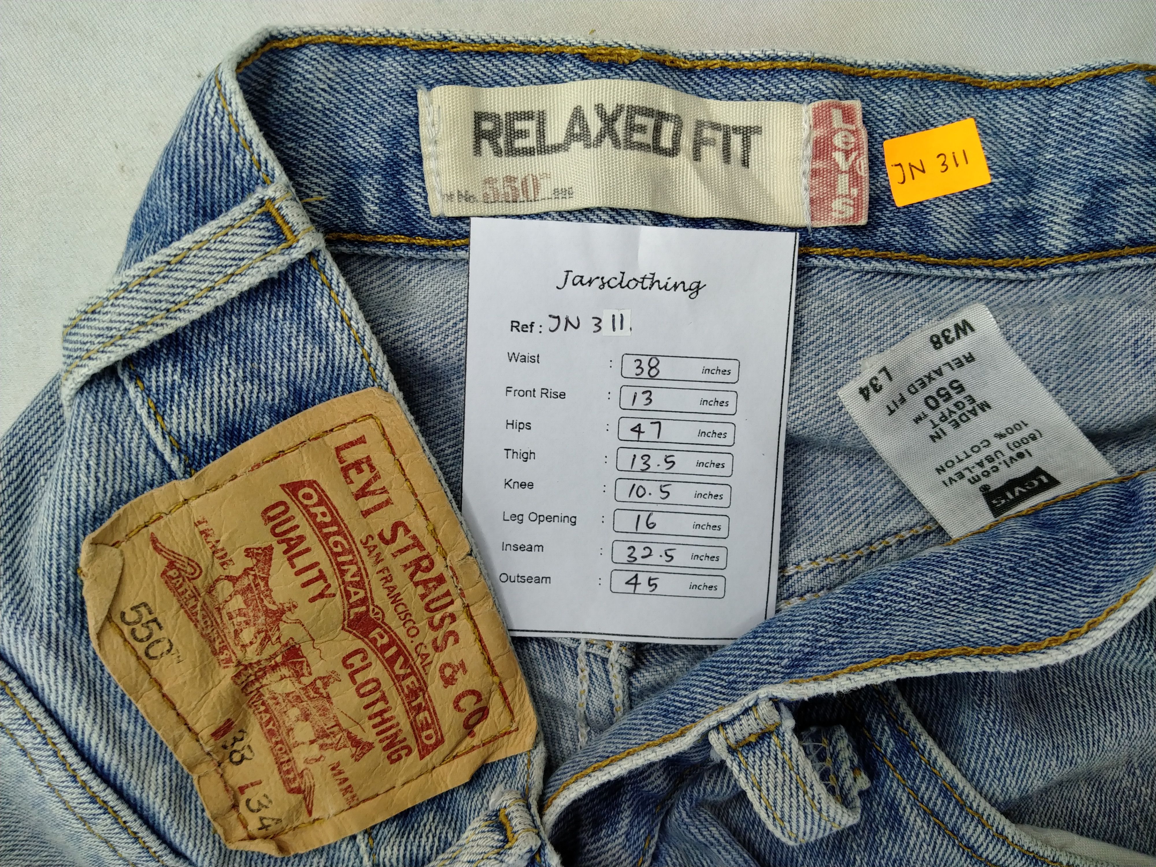 Japanese Brand Vintage Levi's 550 Light Wash 38 x 32.5 Denim -JN311 Size US 38 / EU 54 - 10 Thumbnail