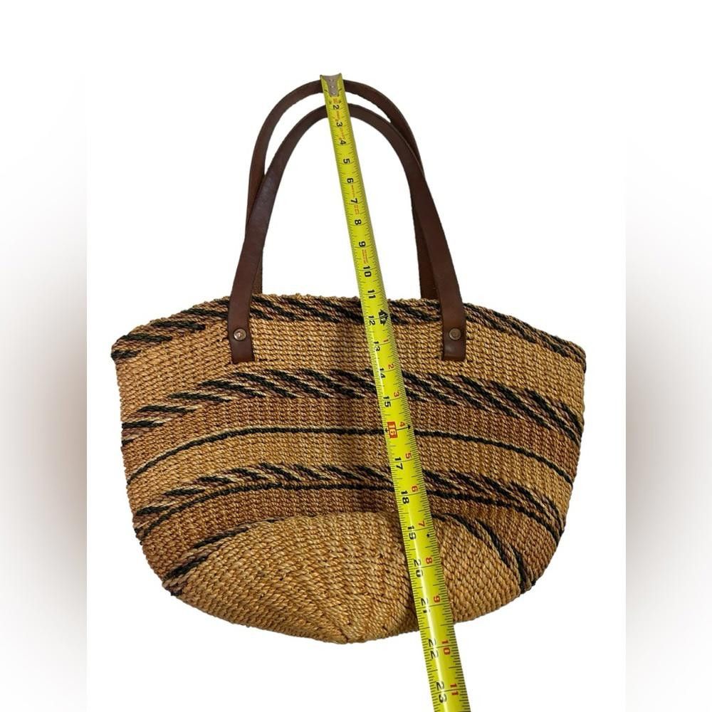 Designer Striped Woven Sisal Tote Bag Size ONE SIZE - 5 Thumbnail
