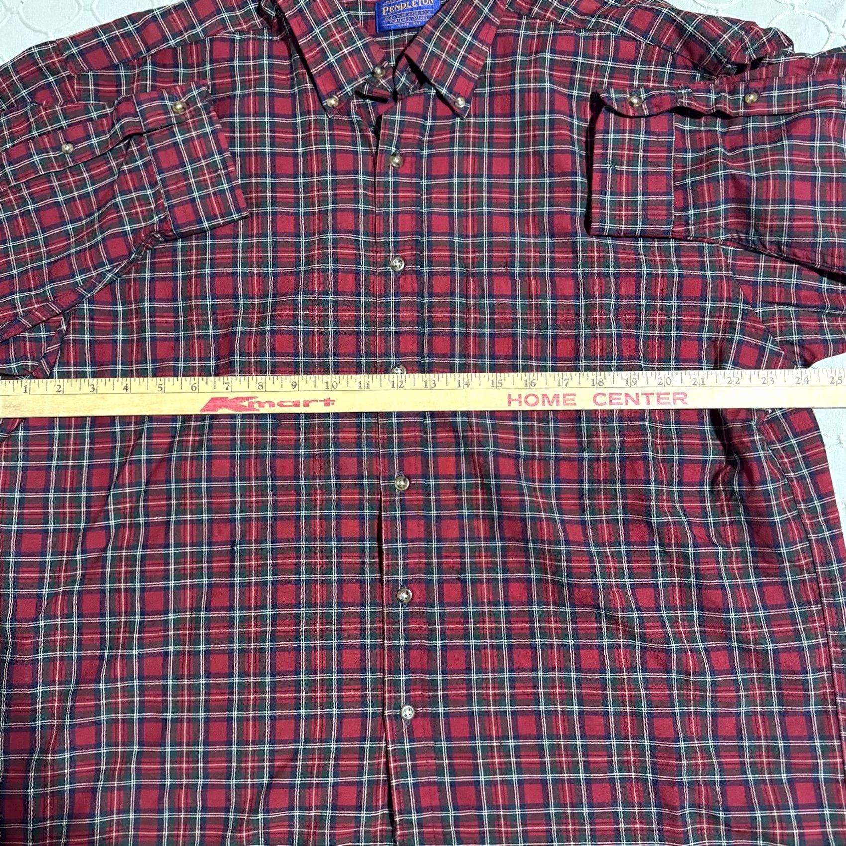 Pendleton VINTAGE Pendleton Shirt Mens XL Red Plaid Button-Down Wool Vintage Style Size US XL / EU 56 / 4 - 5 Thumbnail