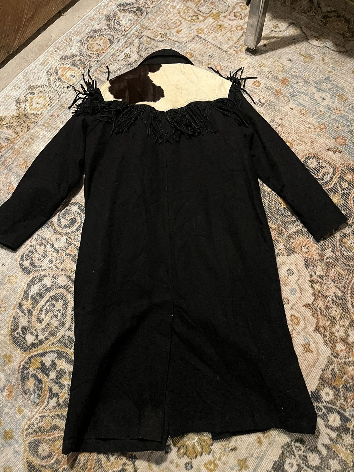 Vintage Cow print Fringe Duster Coat ‘The Wear of the West’ Size US L / EU 52-54 / 3 - 6 Thumbnail