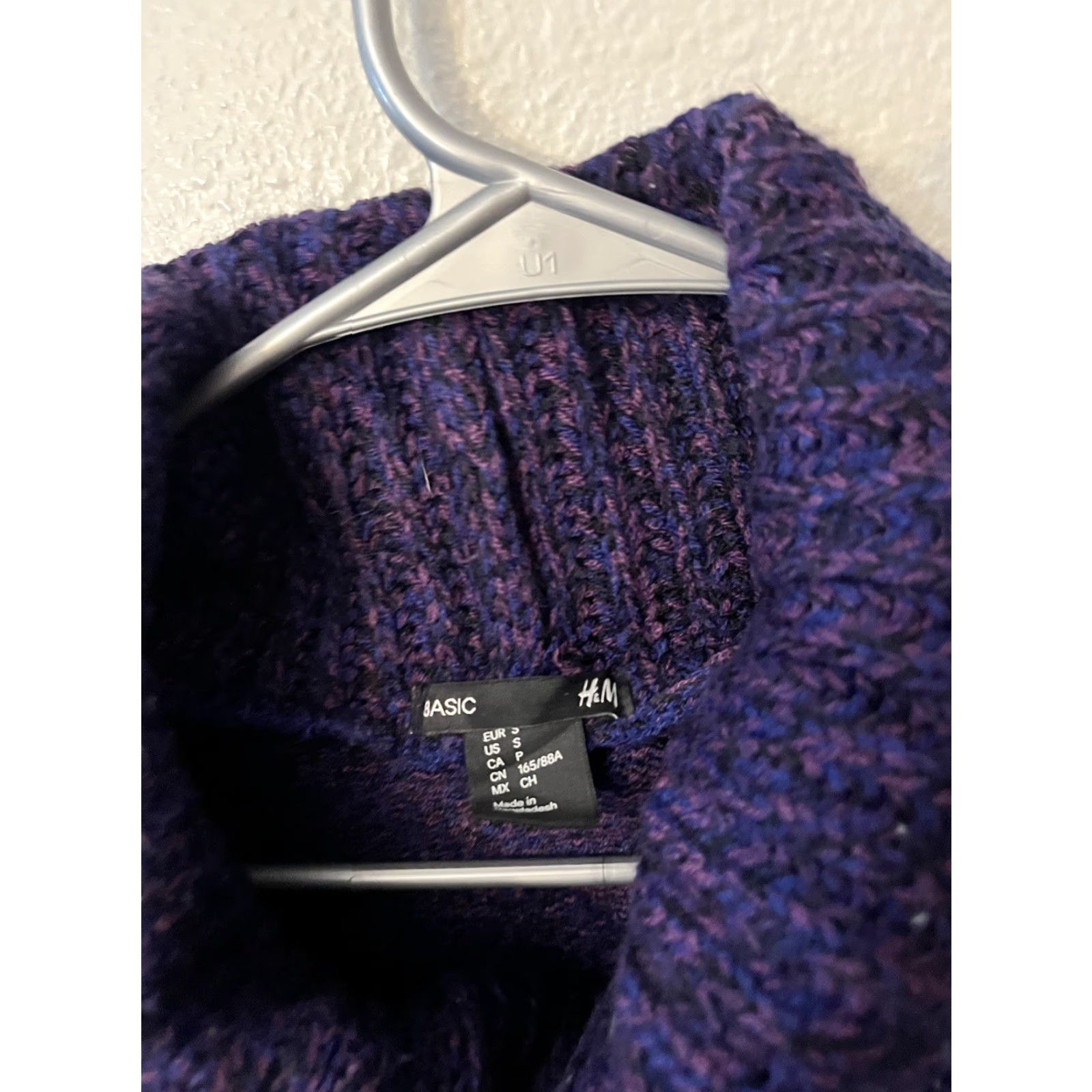 H&M H&M Sweater Shirt Women Cowl Neck Hi-Lo Long Sleeve Purple Pullover Size S Small Regular Solid 000 Size S / US 4 / IT 40 - 2 Thumbnail
