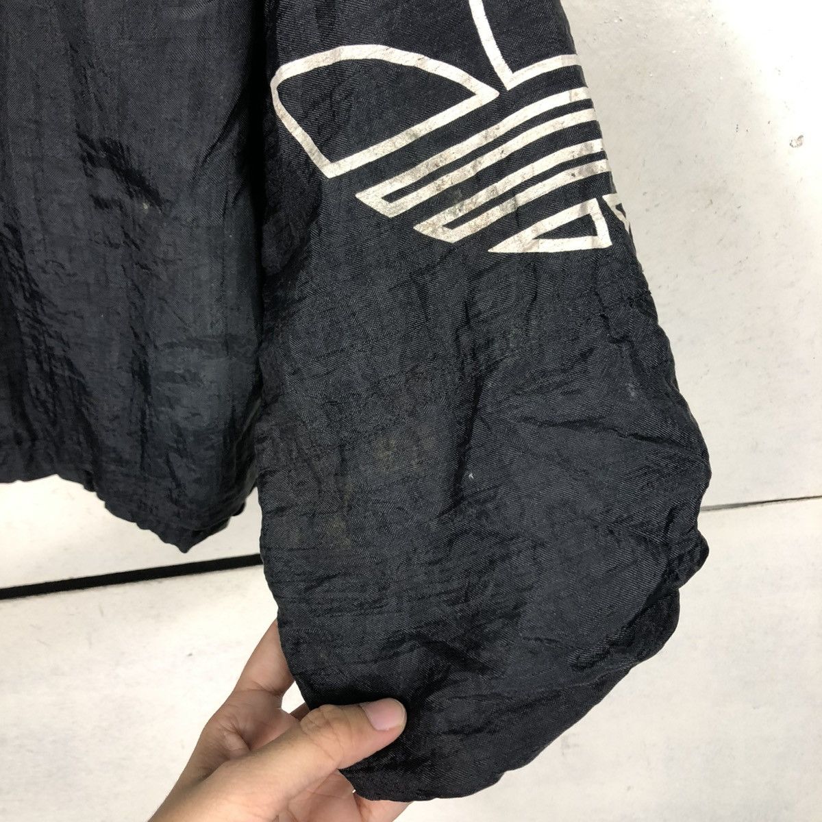 Adidas 🔥VINTAGE NYLON BOMBER JACKET ADIDAS BIG LOGO EMBROIDERY Size US M / EU 48-50 / 2 - 18 Thumbnail