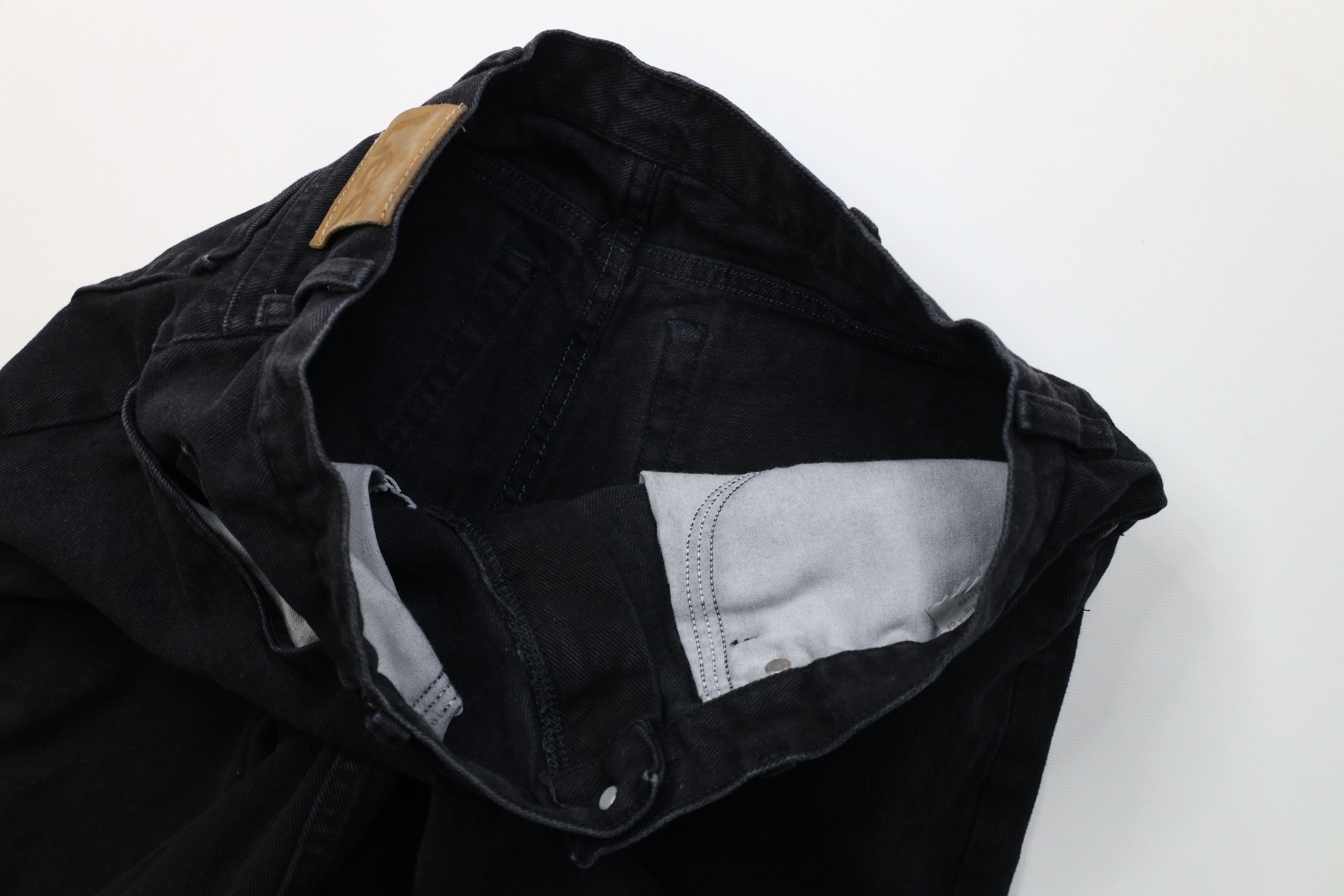 Lee Vintage 90s Lee Faded Straight Leg Denim Jeans Black Cotton Size US 34 / EU 50 - 9 Thumbnail