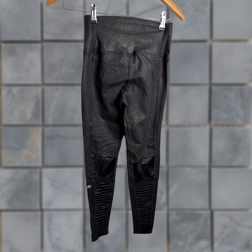 Alo Yoga Alo Yoga Leggings Womens XS Black High Waist Moto Faux Leather Ankle Skinny Pull On Size 26" / US 2 / IT 38 - 1 Thumbnail
