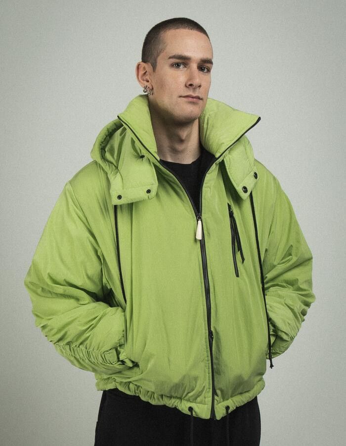Japanese Brand !DS! AW22 Zsigmond Zeliz Acid Green Track Jacket Coat Size US L / EU 52-54 / 3 - 1 Thumbnail