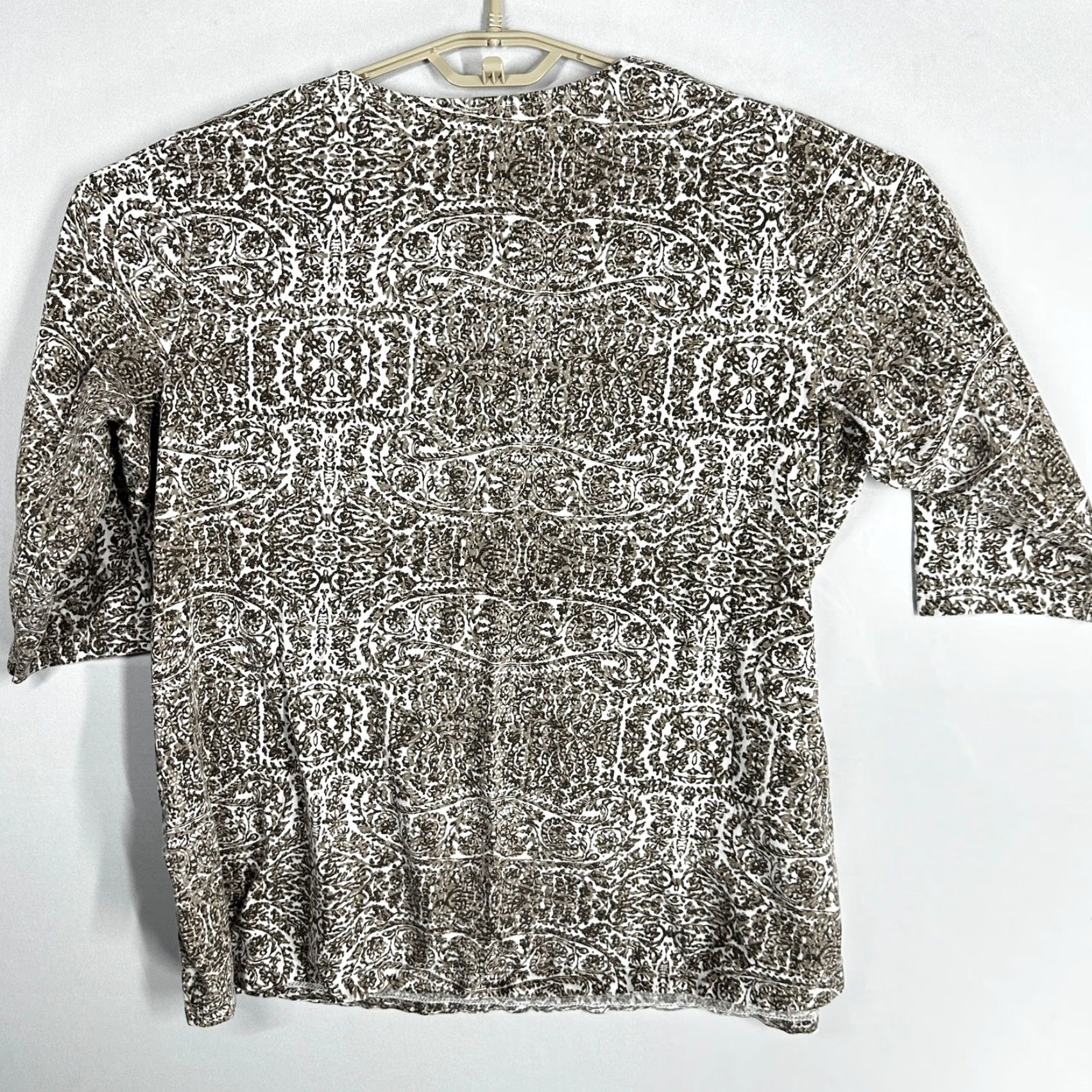 Coldwater Creek VINTAGE Coldwater Creek Blouse 1X Brown Green White All Over Print Boho Paisley Tunic 3/4 Sleeve Womens Size XL / US 12-14 / IT 48-50 - 3 Thumbnail