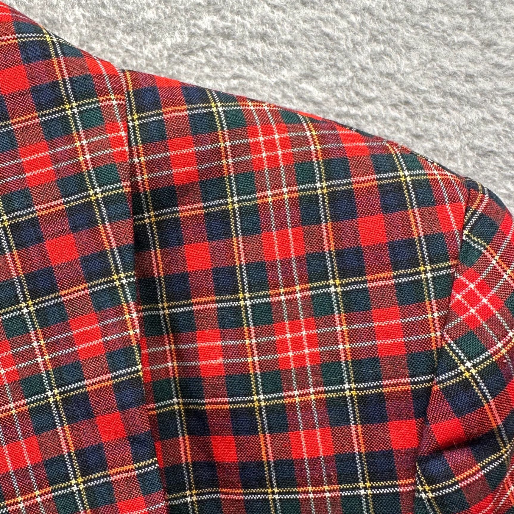 Pendleton VINTAGE Pendleton Jacket Womens Large Red Blue 100% Wool Tartan 80s Made in USA Coat Size L / US 10 / IT 46 - 4 Thumbnail