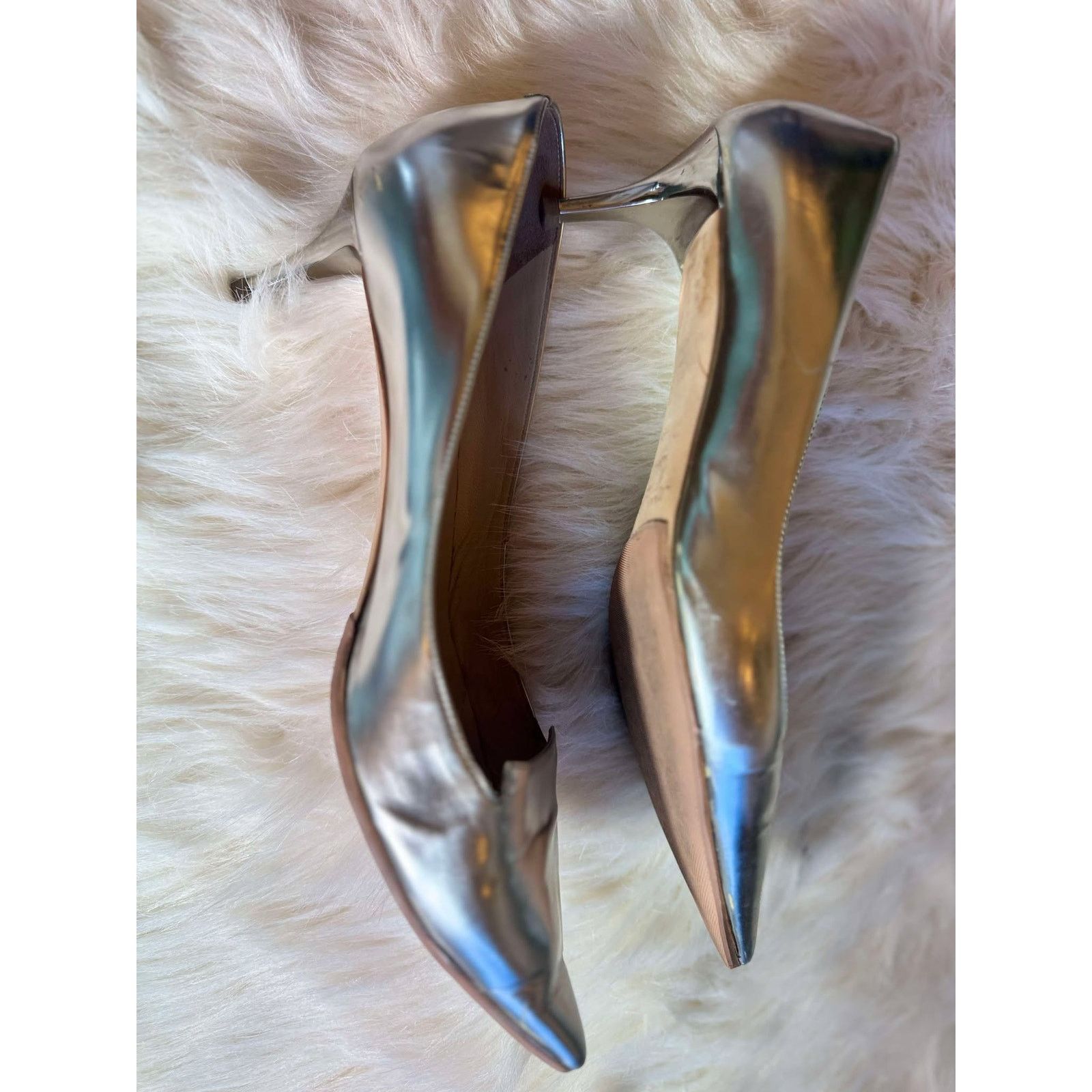 Jimmy Choo Jimmy Choo Silver Kitten Heels – Durable w/Protectors Size US 9 / IT 39 - 10 Thumbnail
