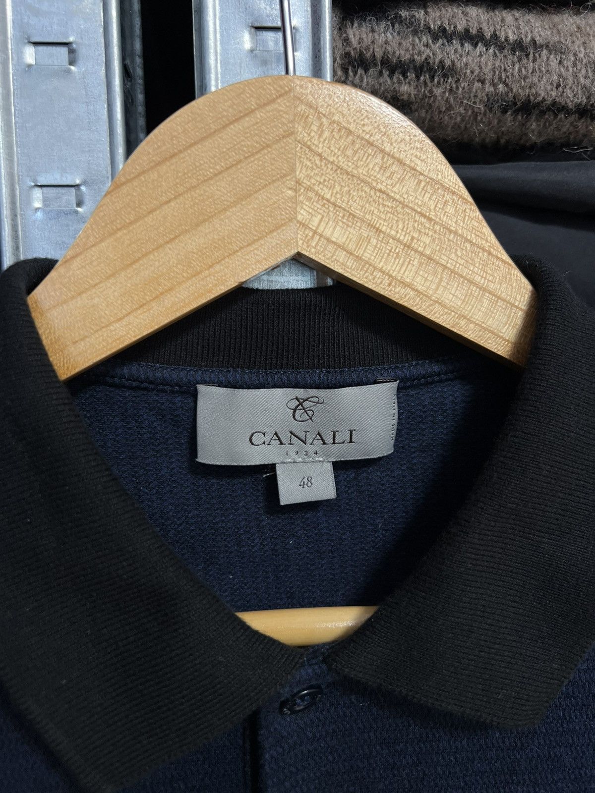 Canali Canali 1934 Polo Long Sleeve Collared Jumper Men’s Size 48 Size US L / EU 52-54 / 3 - 3 Thumbnail