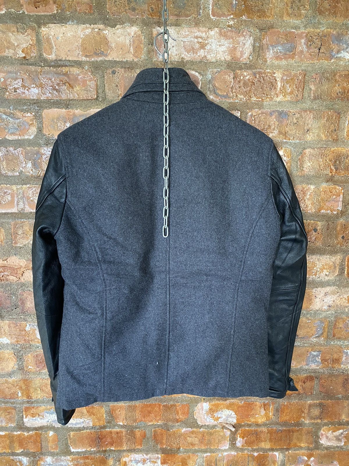 Tete Homme 🔥2000s Tete Homme Leather sleeve varsity wool jacket Size US L / EU 52-54 / 3 - 13 Thumbnail