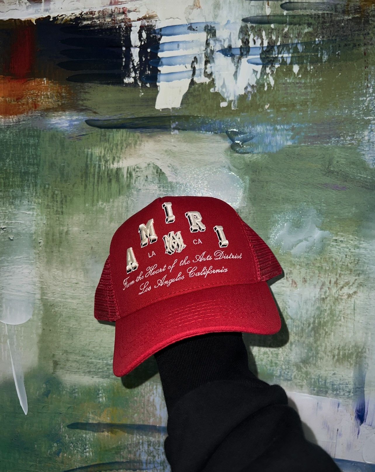 Amiri Amiri staggered logo trucker hat Size ONE SIZE - 1 Thumbnail
