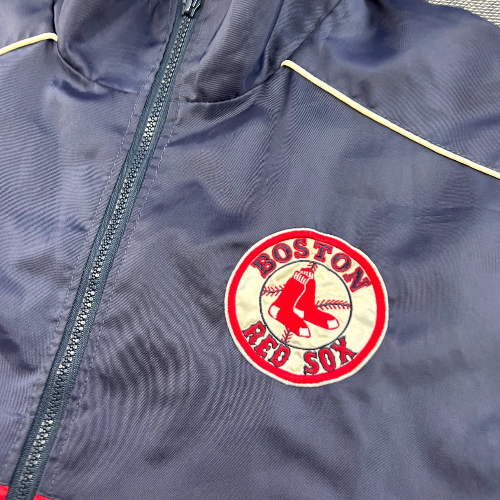 MLB VINTAGE Boston Red Sox Windbreaker Jacket Full Zip Mens L Blue red MLB Windbreaker Size US L / EU 52-54 / 3 - 7 Thumbnail