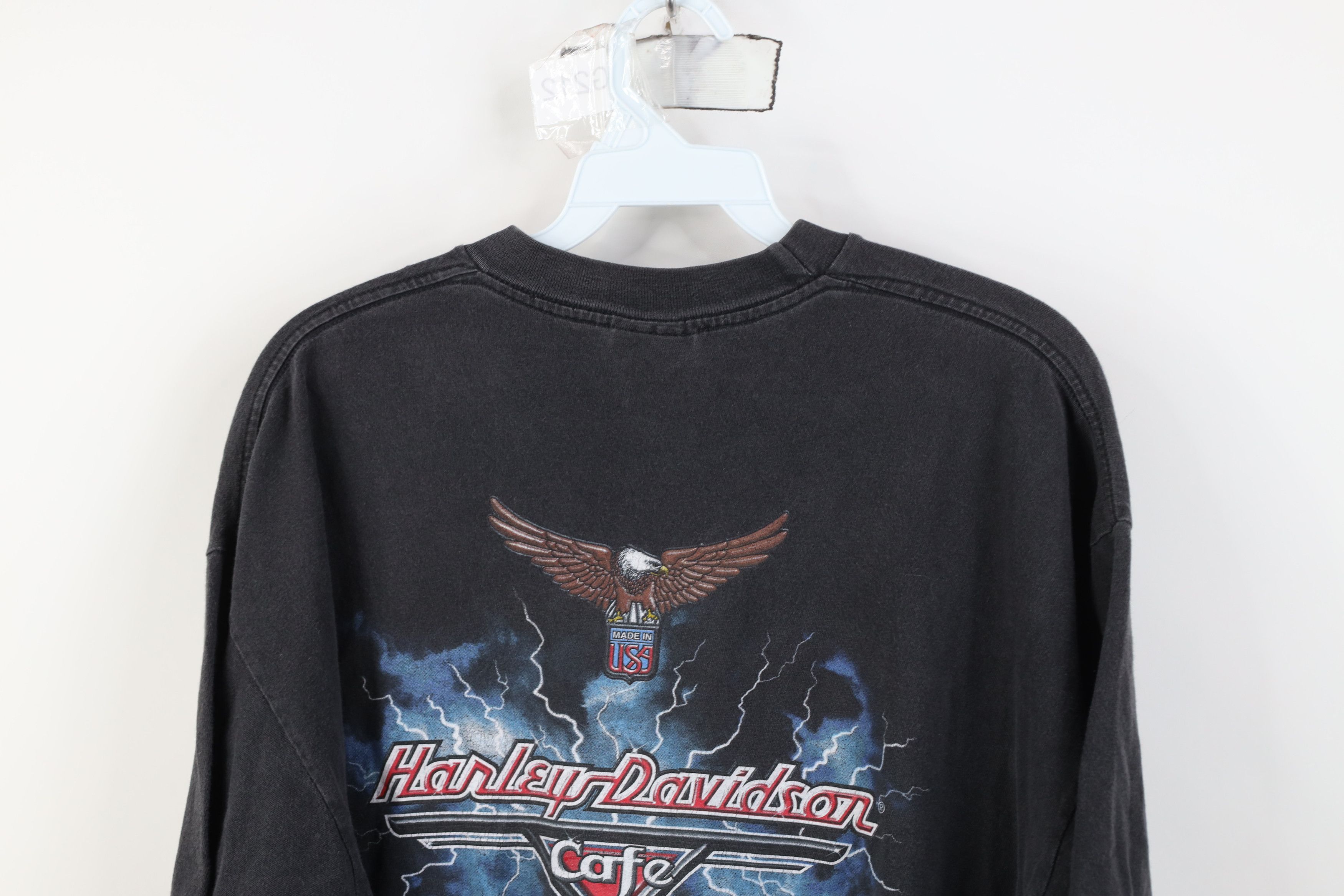 Harley Davidson Vintage 90s Harley Davidson Cafe New York Lightning T-Shirt Size US L / EU 52-54 / 3 - 14 Thumbnail