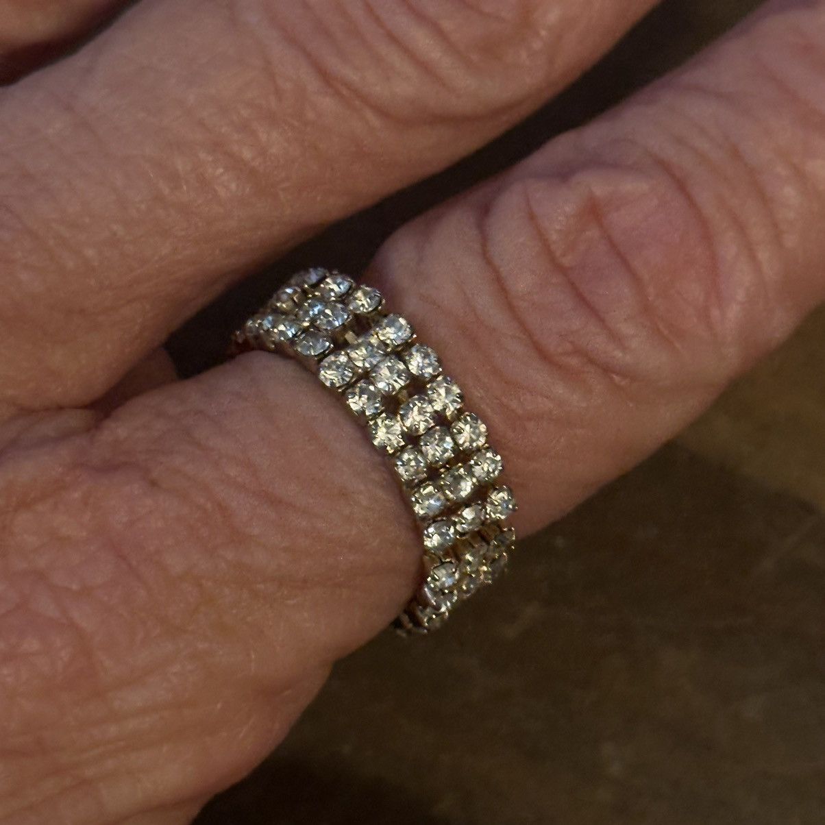 Vintage Vintage rhinestone tennis ring Size ONE SIZE - 4 Thumbnail