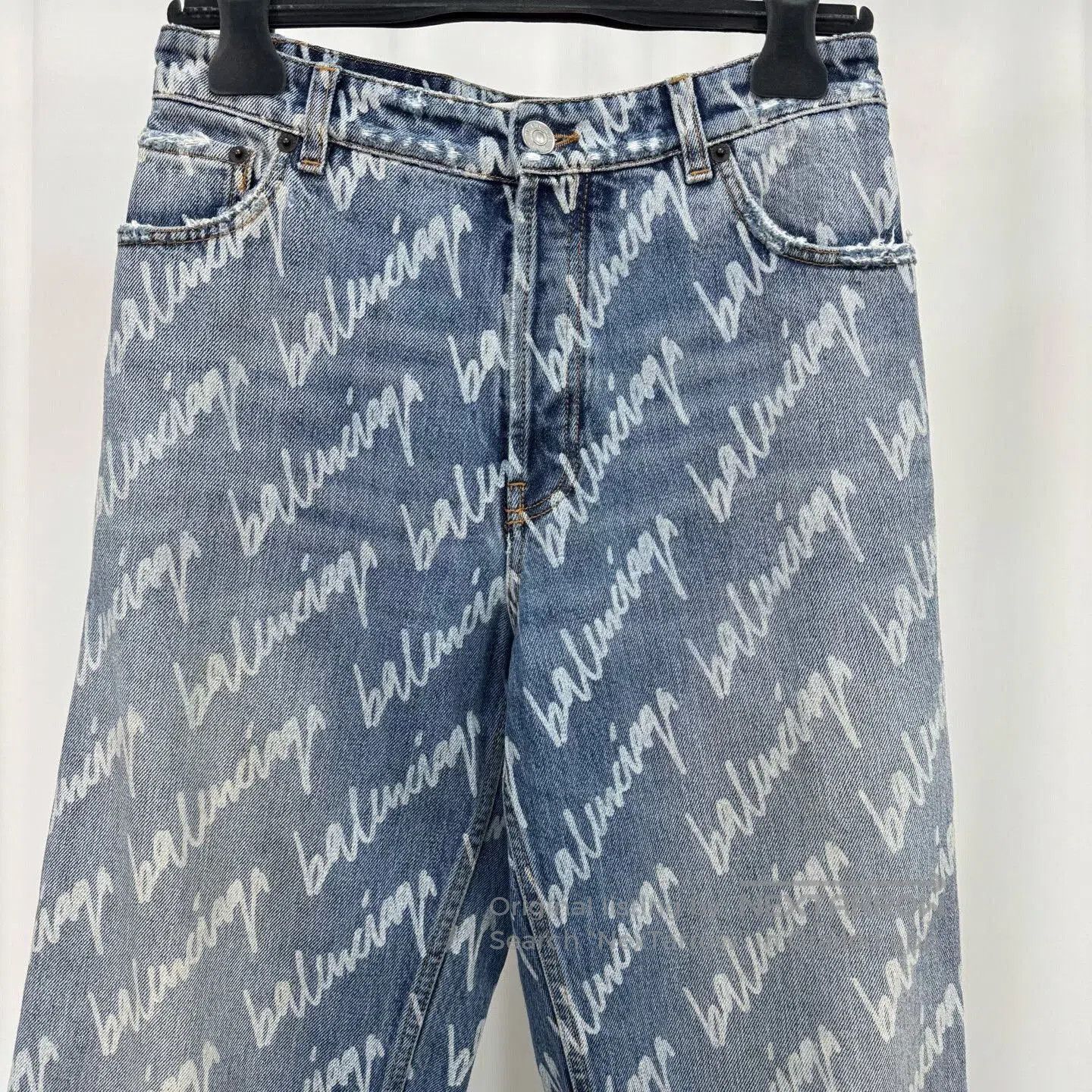 Balenciaga balenciaga logo print denim pants size w25. Size 25" / US 0 / IT 36 - 3 Thumbnail