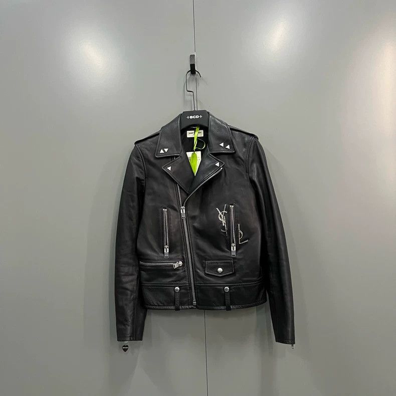 Saint Laurent Paris Saint Laurent Black Zipper Motorcycle Jacket Size US XL / EU 56 / 4 - 1 Thumbnail