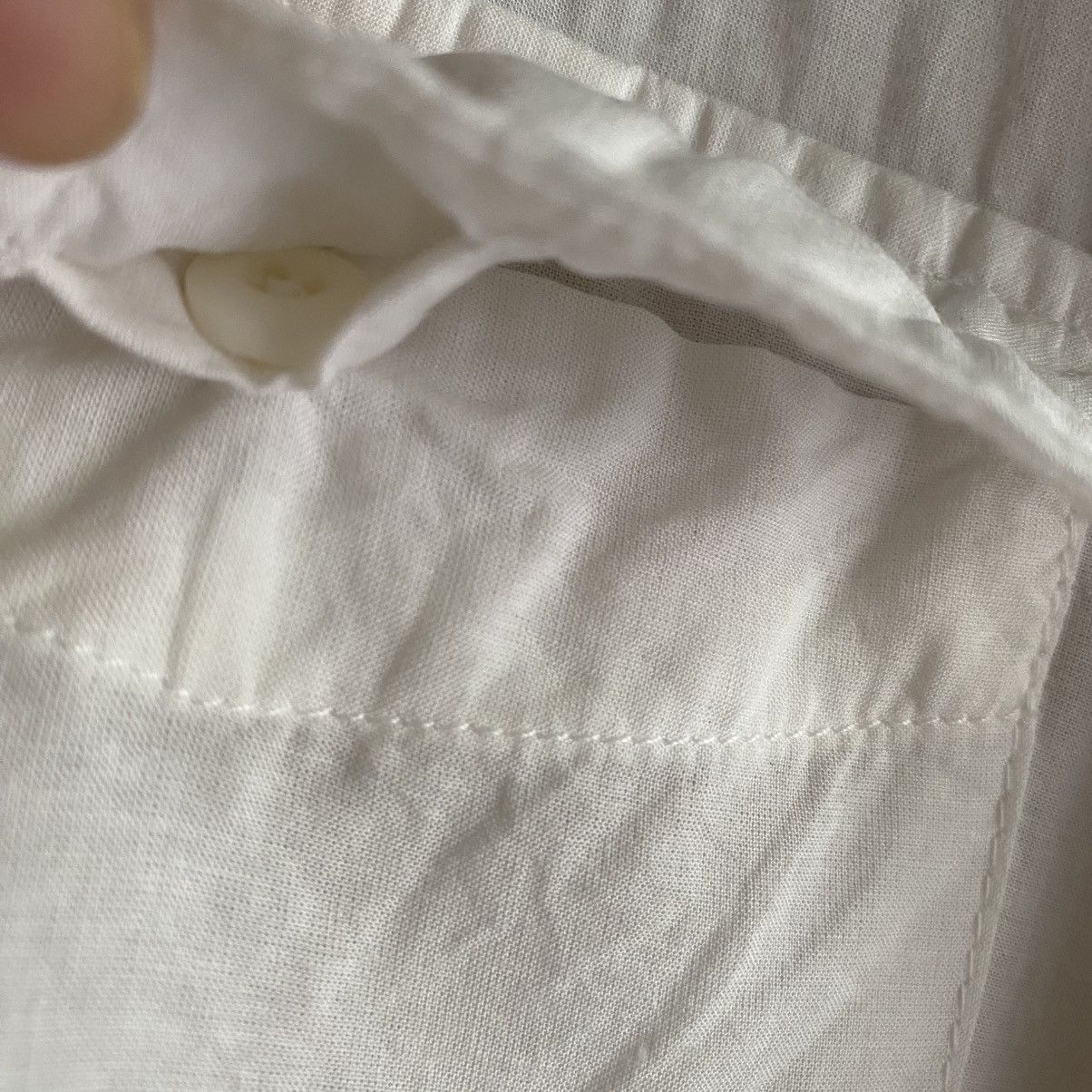 Japanese Brand G.O.A White Soft Pocket Shirt Size ONE SIZE - 7 Thumbnail